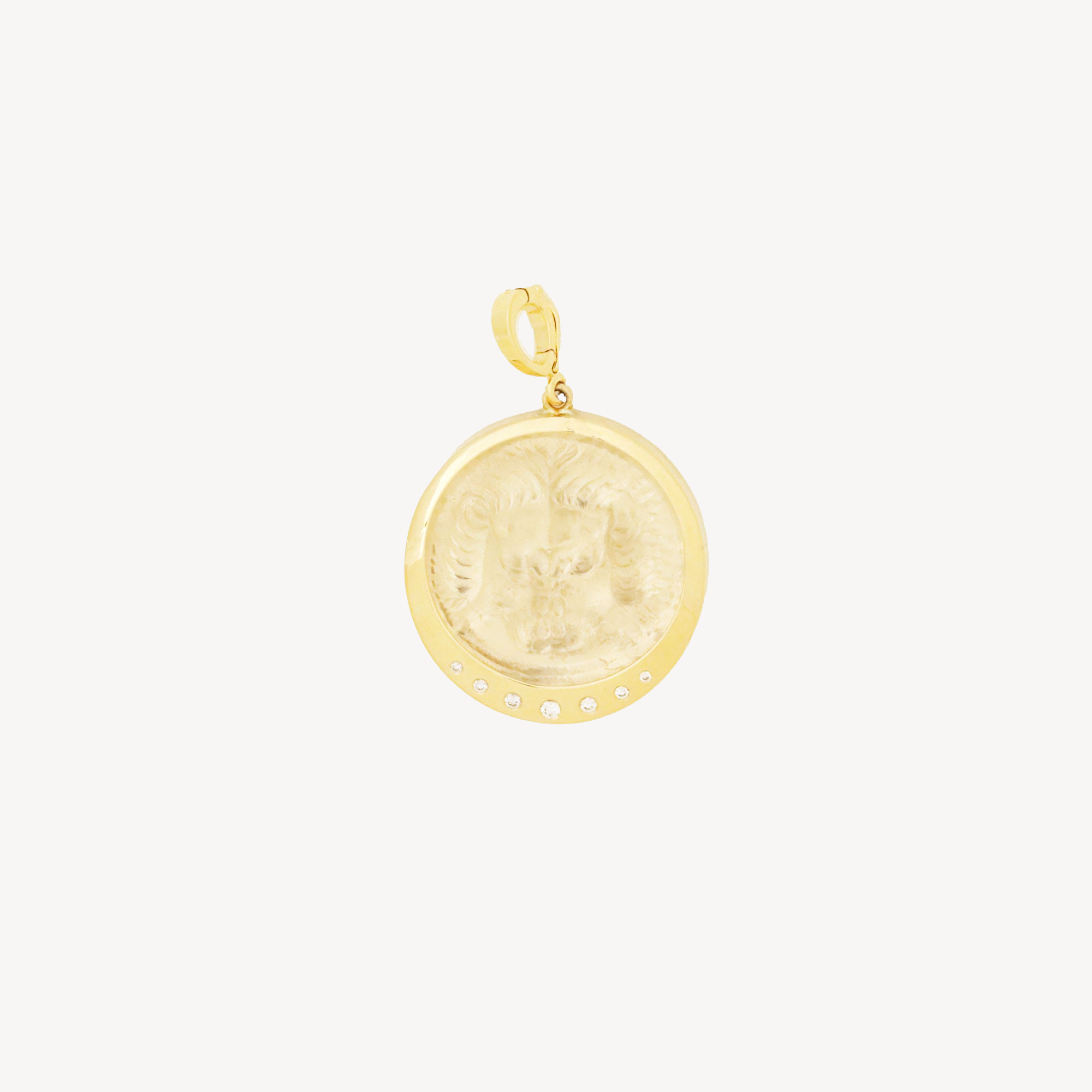 Medium Lion Glass Coin Charm