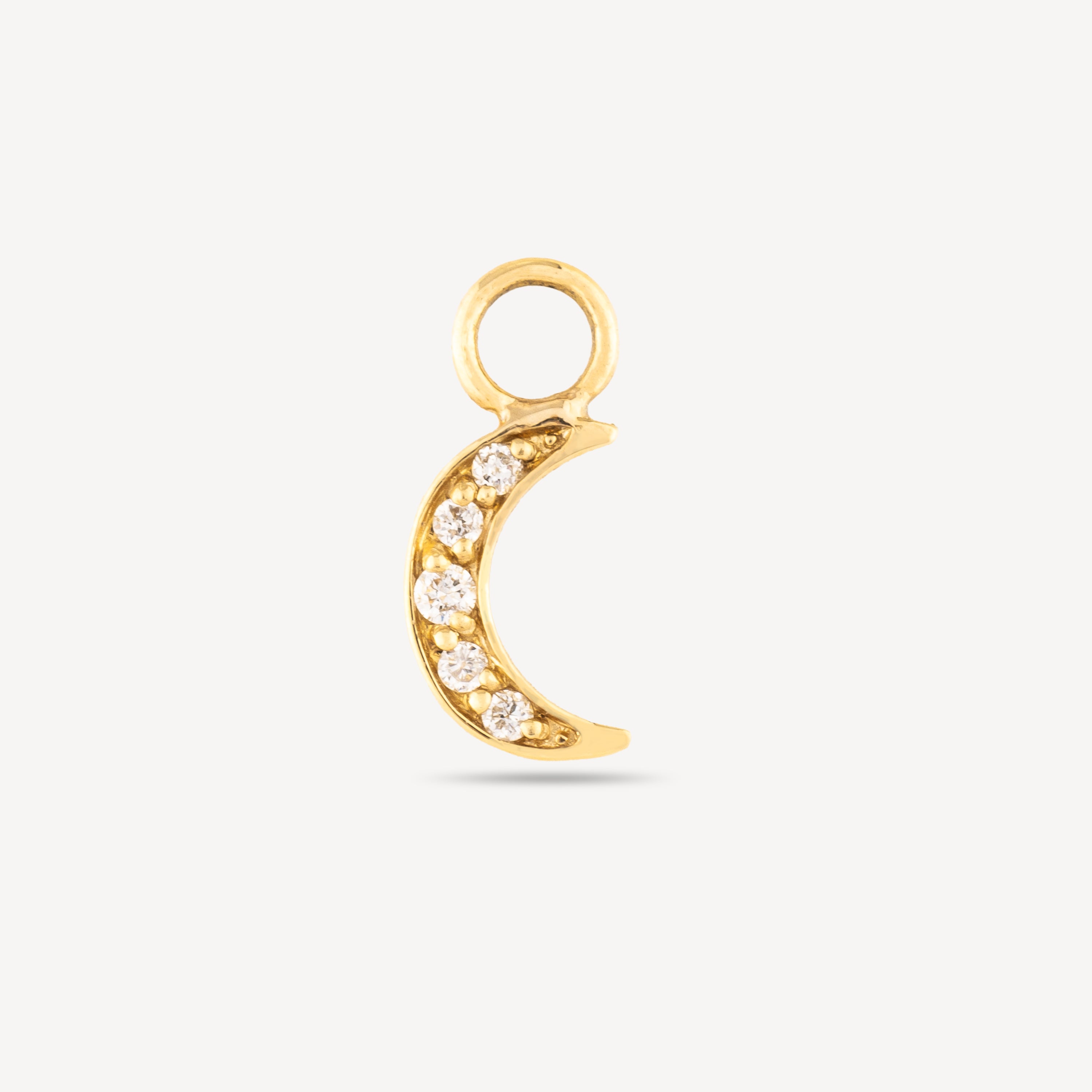 Gelbgold-Mond-Diamant-Charm