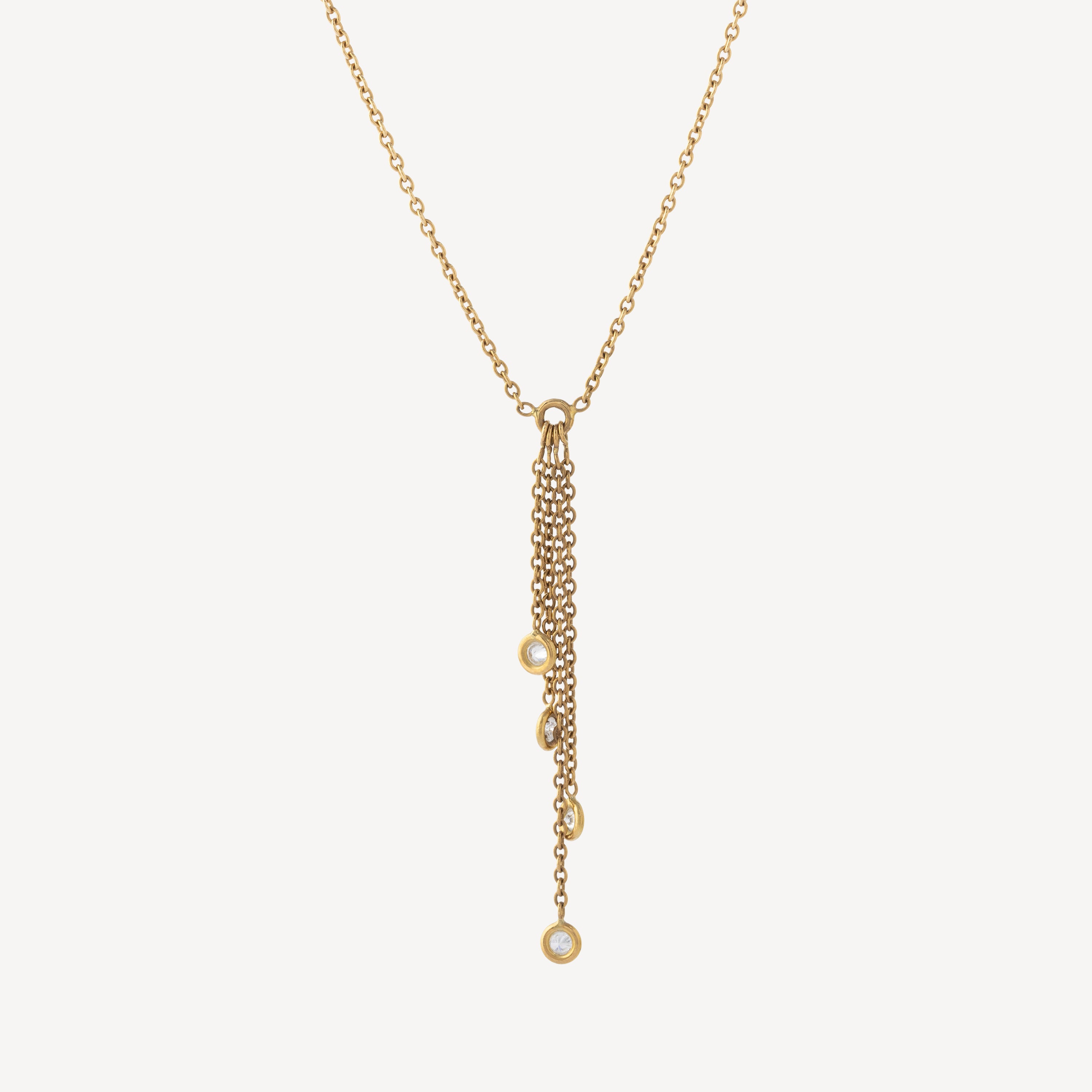 Yellow Gold and Diamond Tassel Necklace