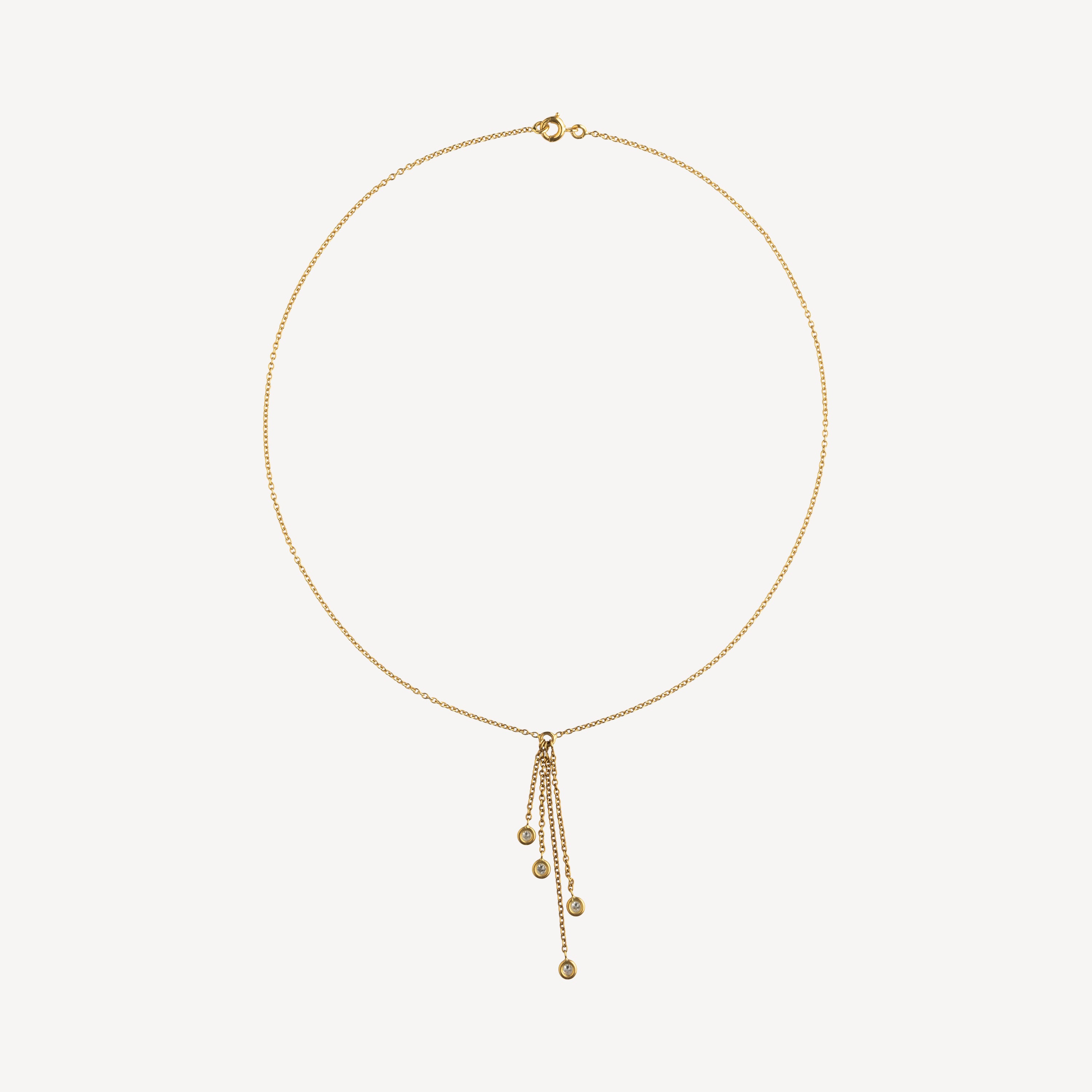 Yellow Gold and Diamond Tassel Necklace
