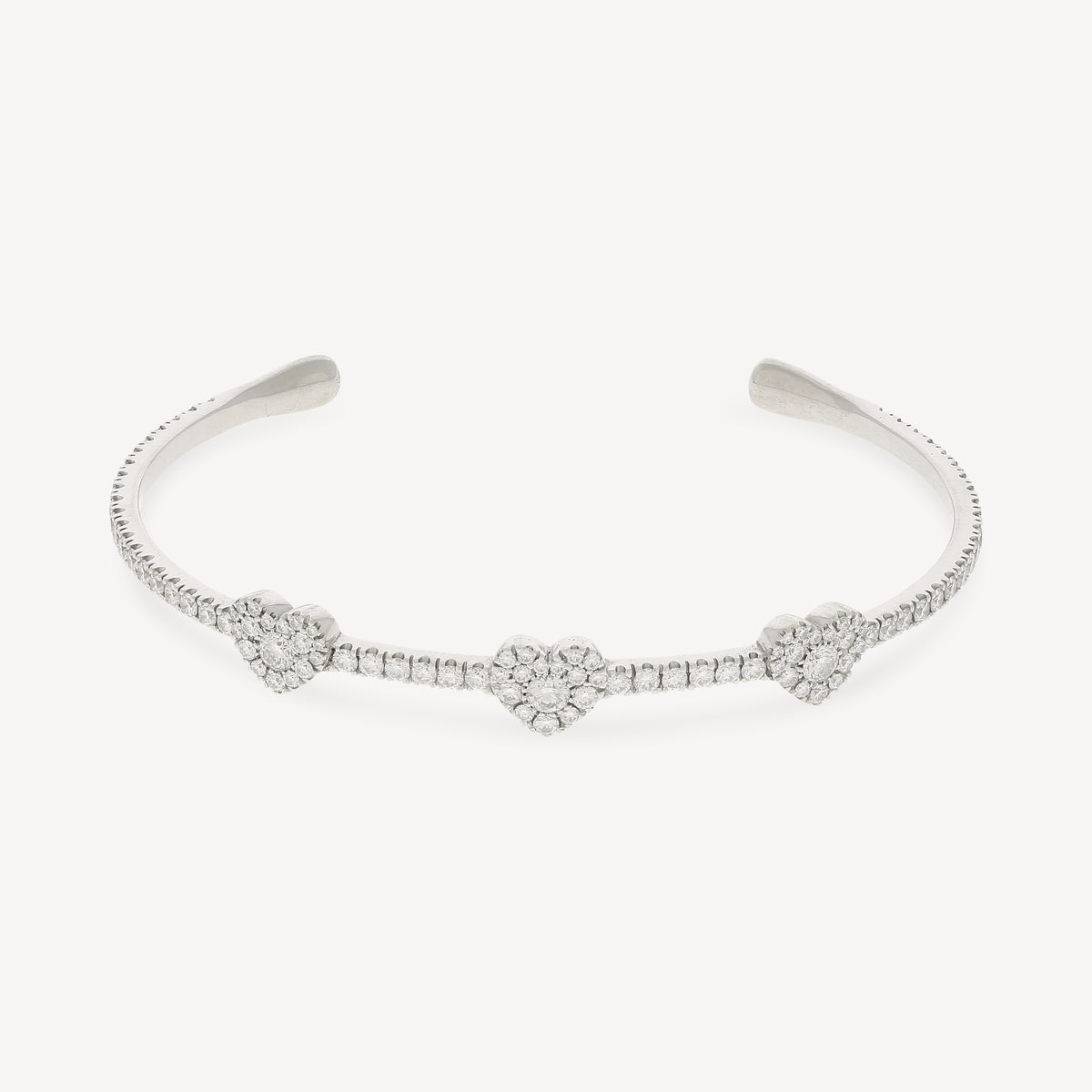 Bracelet Coeur Or Blanc