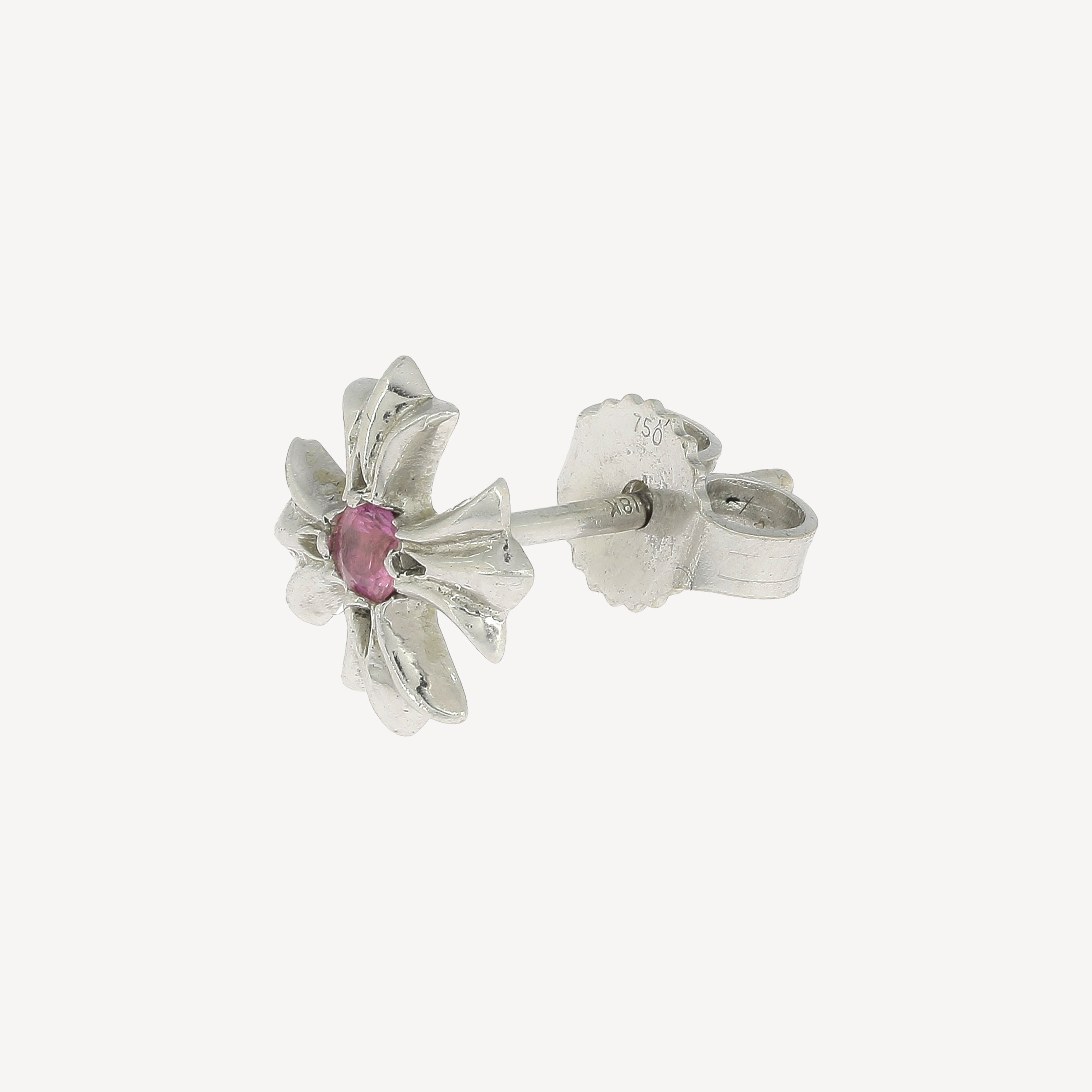 Malteser-Ohrring mit rosa Saphir
