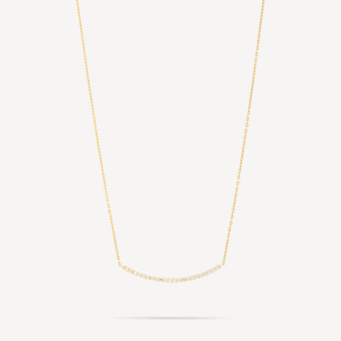 Curve Bar Diamond Necklace Yellow Gold