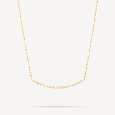 Curve Bar Diamond Necklace Yellow Gold