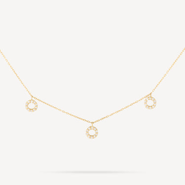 Dangling Circles Necklace Yellow Gold