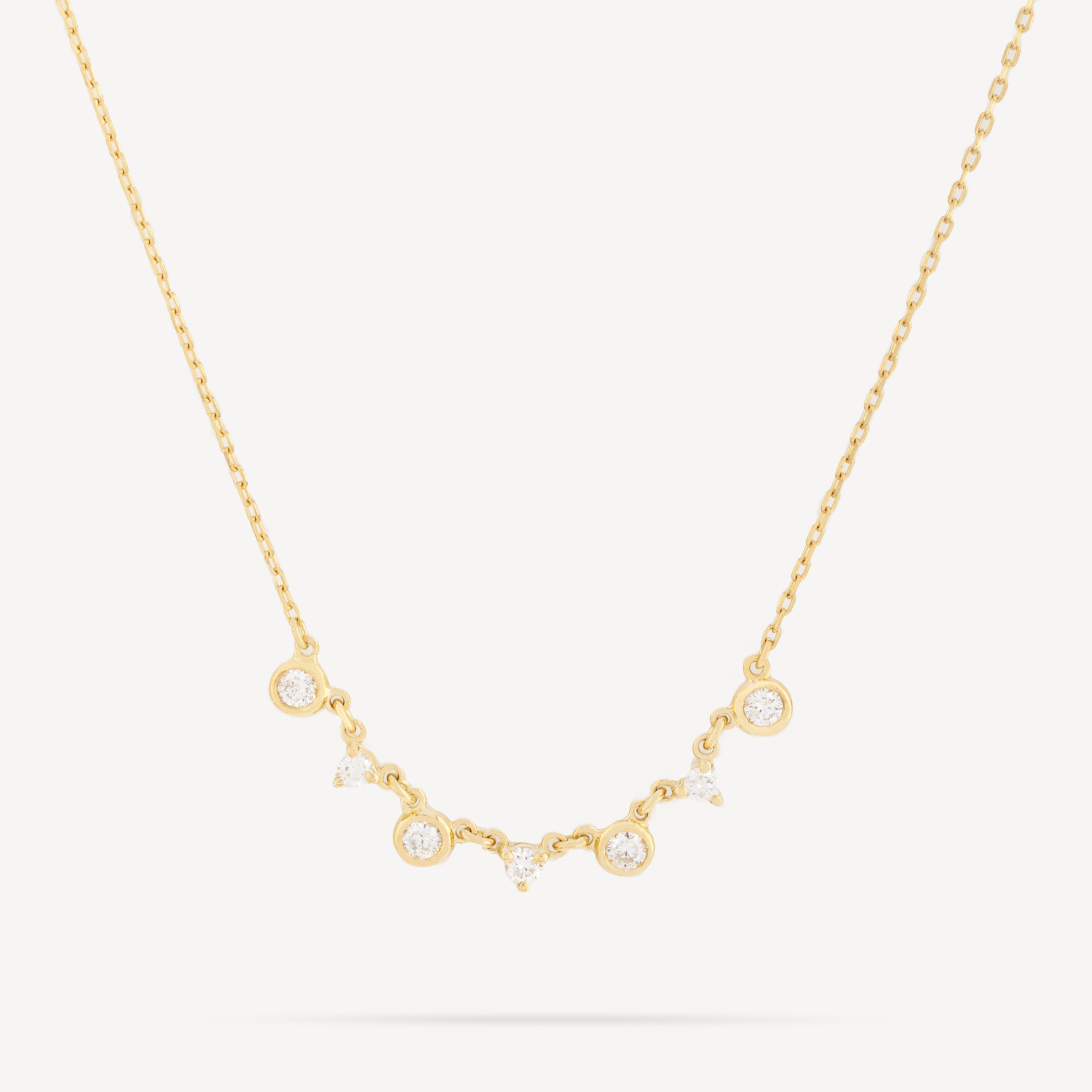 Collier 7 Diamants Or Jaune