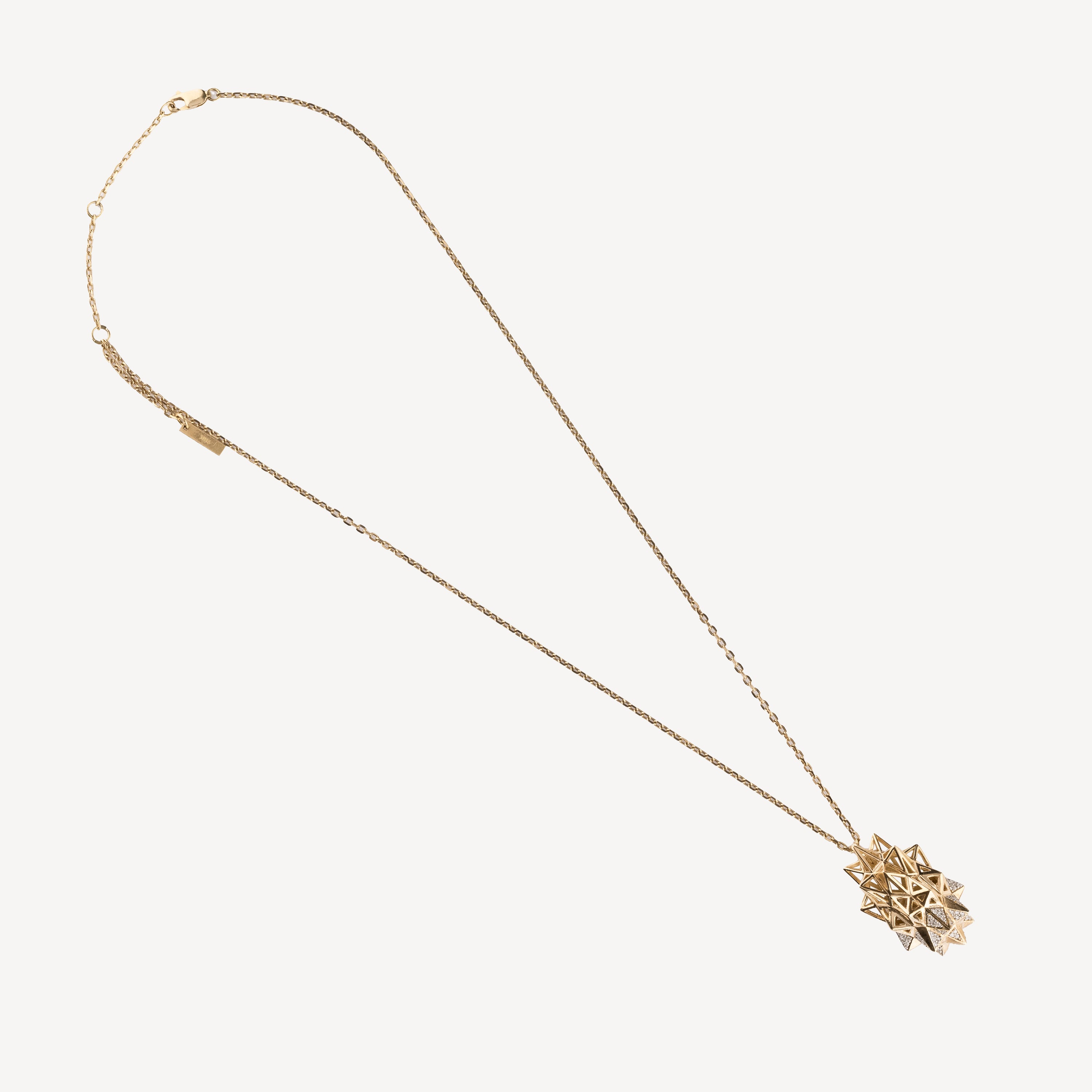 Flatback Necklace in Gold and Stellar Diamonds