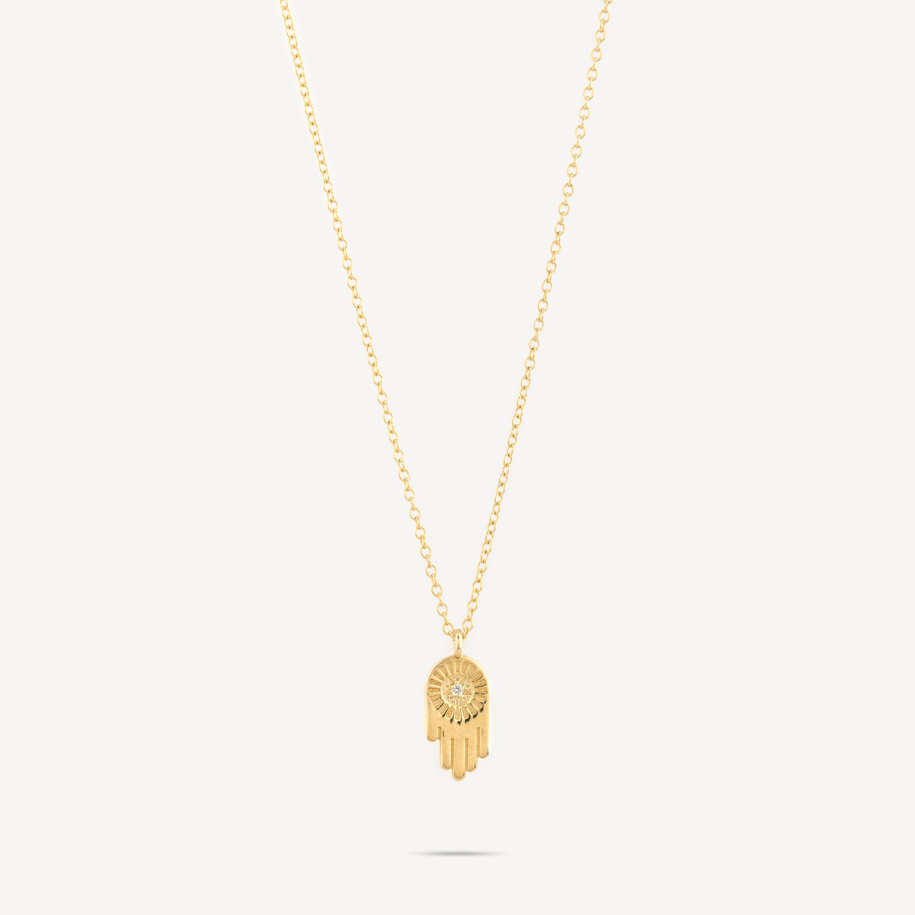 Hamsa Gold Diamond Necklace
