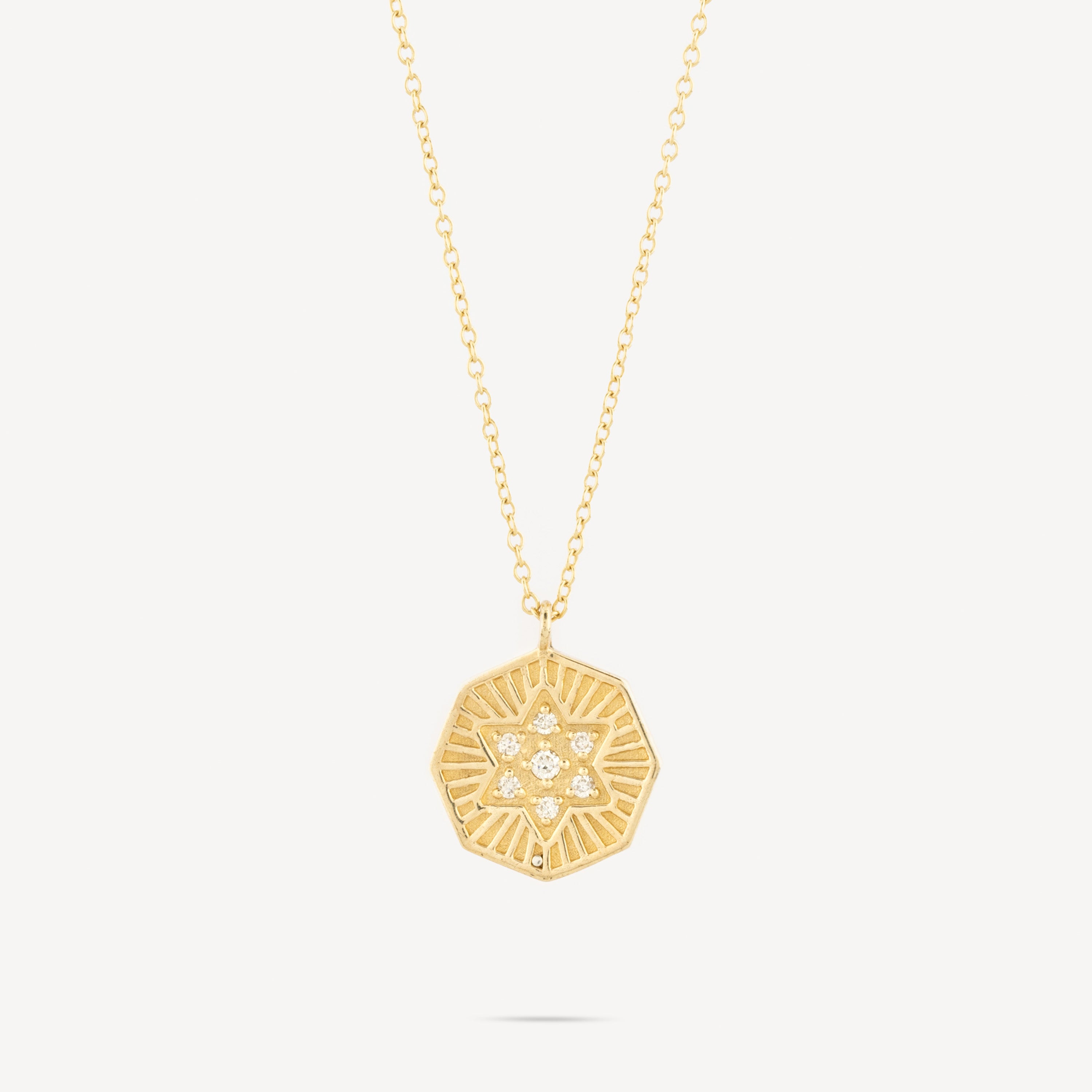 Magen David Octagonal Diamond Necklace