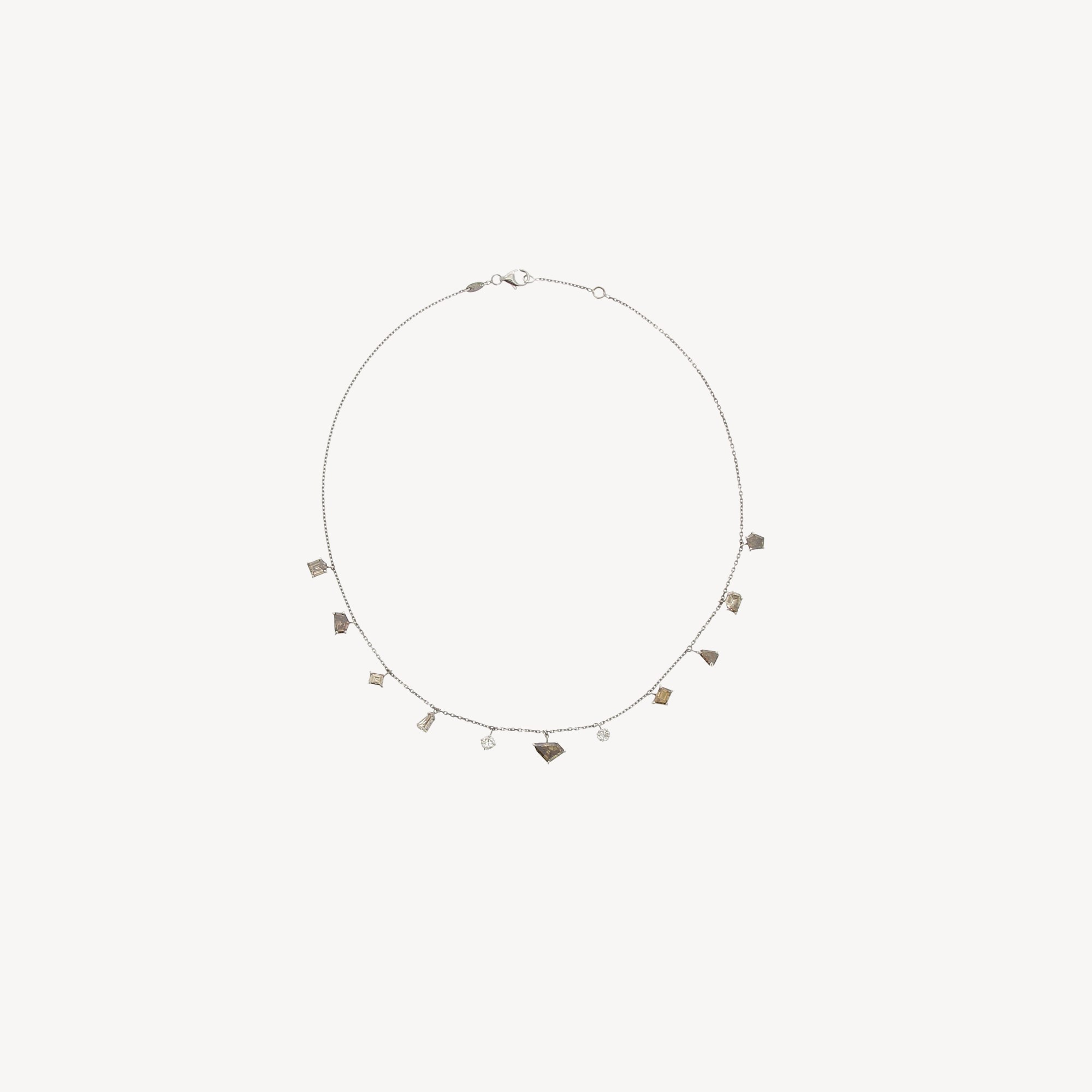 Collier Riviere Fancy Or Blanc