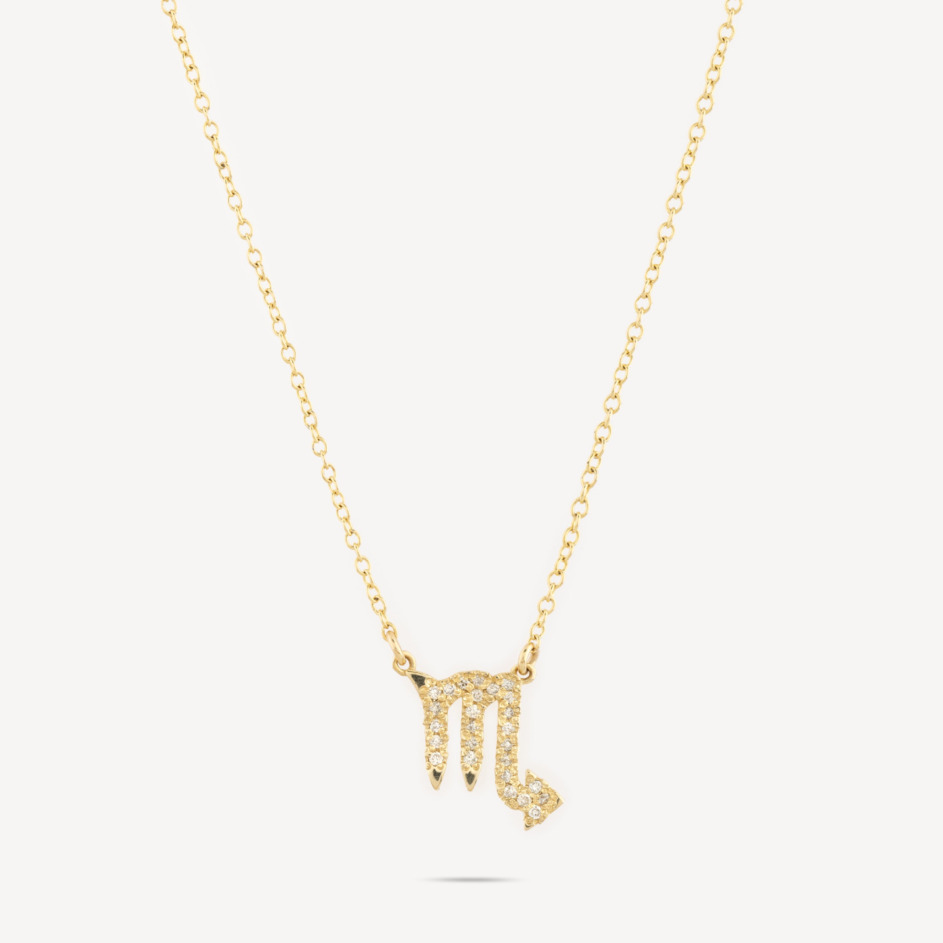 Sternzeichen-Skorpion-Gold-Diamant-Halskette