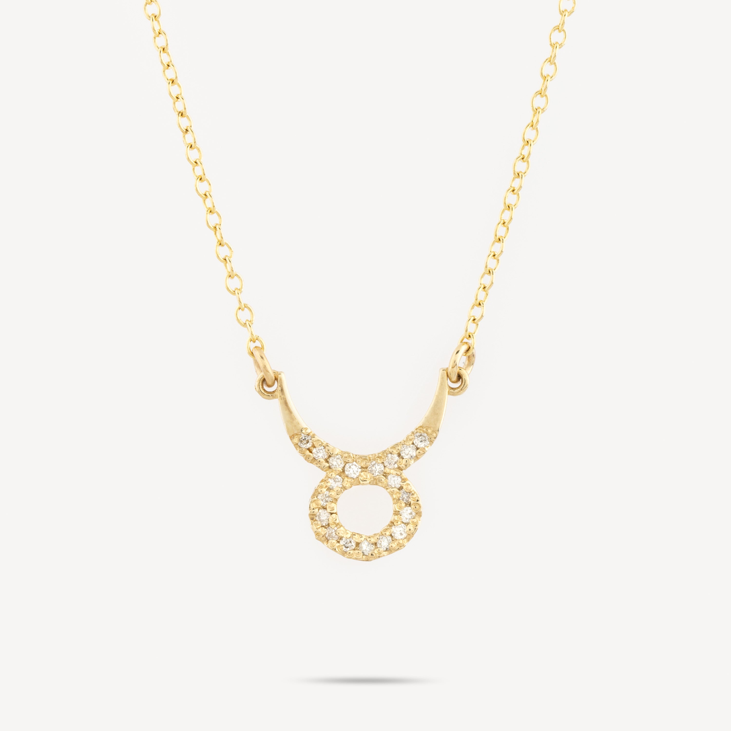 Sternzeichen-Stier-Halskette mit Golddiamanten