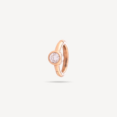 Earring Piercing 5mm Rose Gold Diamond 2mm Bezel Setting