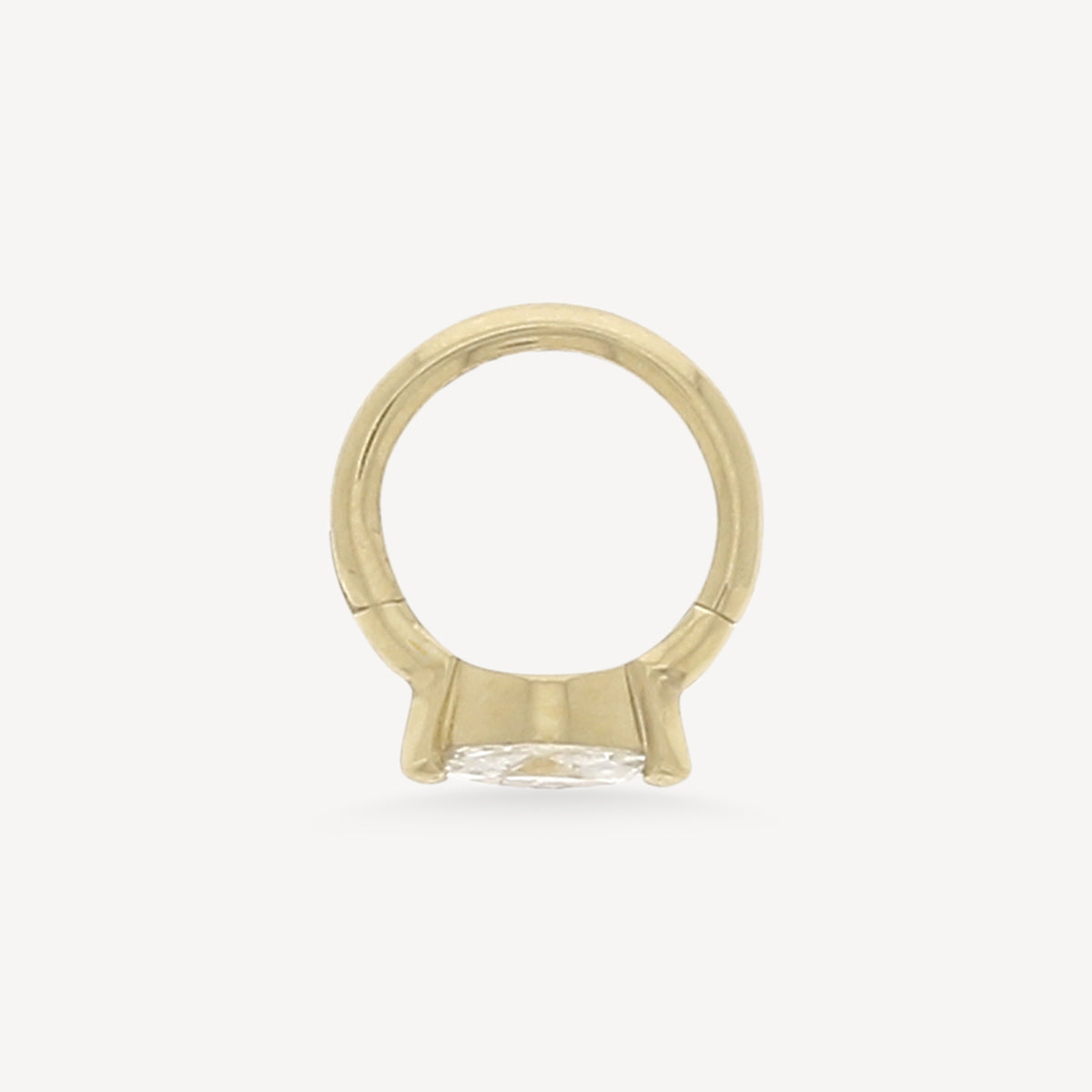 6.5mm Yellow Gold Marquise 4.5x2mm Hoop