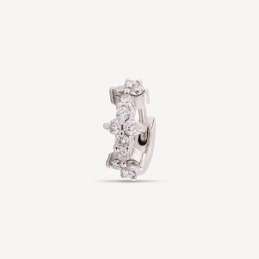 Piercing Créole 6.5mm or blanc diamants étoile