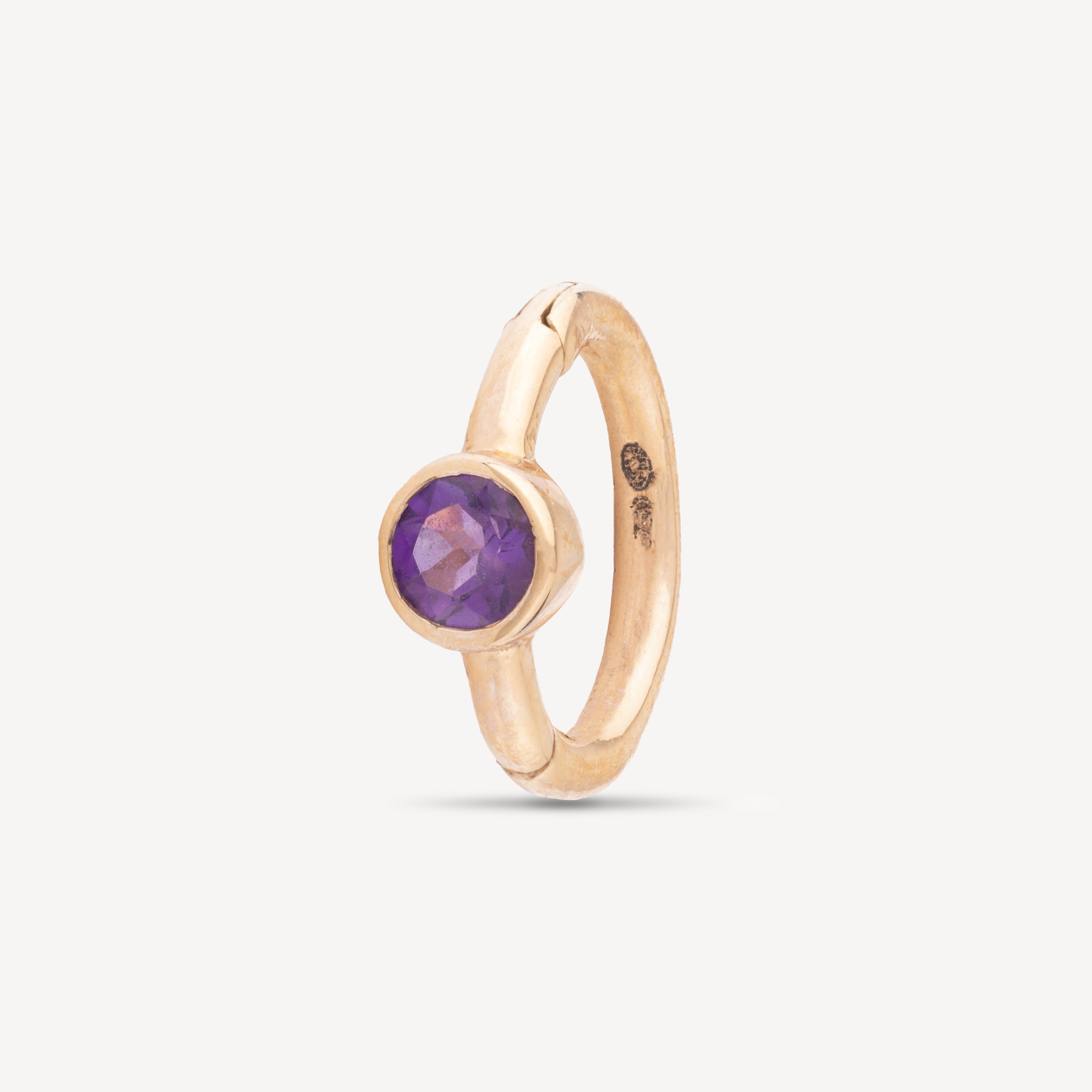 Kreolisches 6,5 mm großes Amethyst-Lünettenset aus Roségold