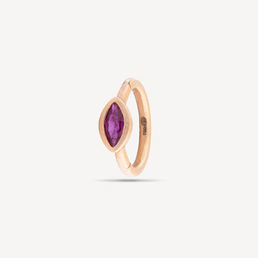 Earring piercing 6.5mm rose gold ruby ​​marquise 3x2mm