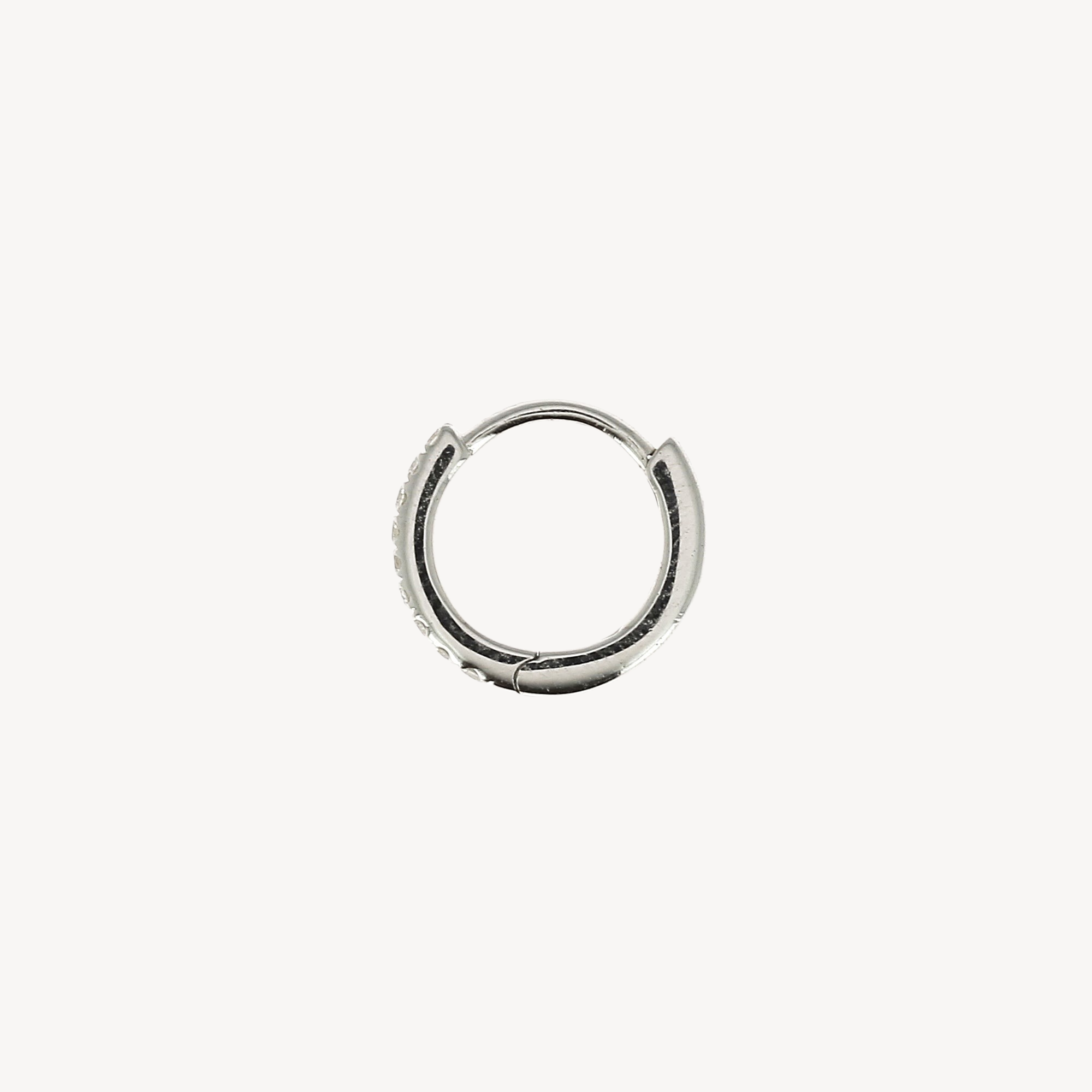 8mm Full Pavé White Gold Hoop