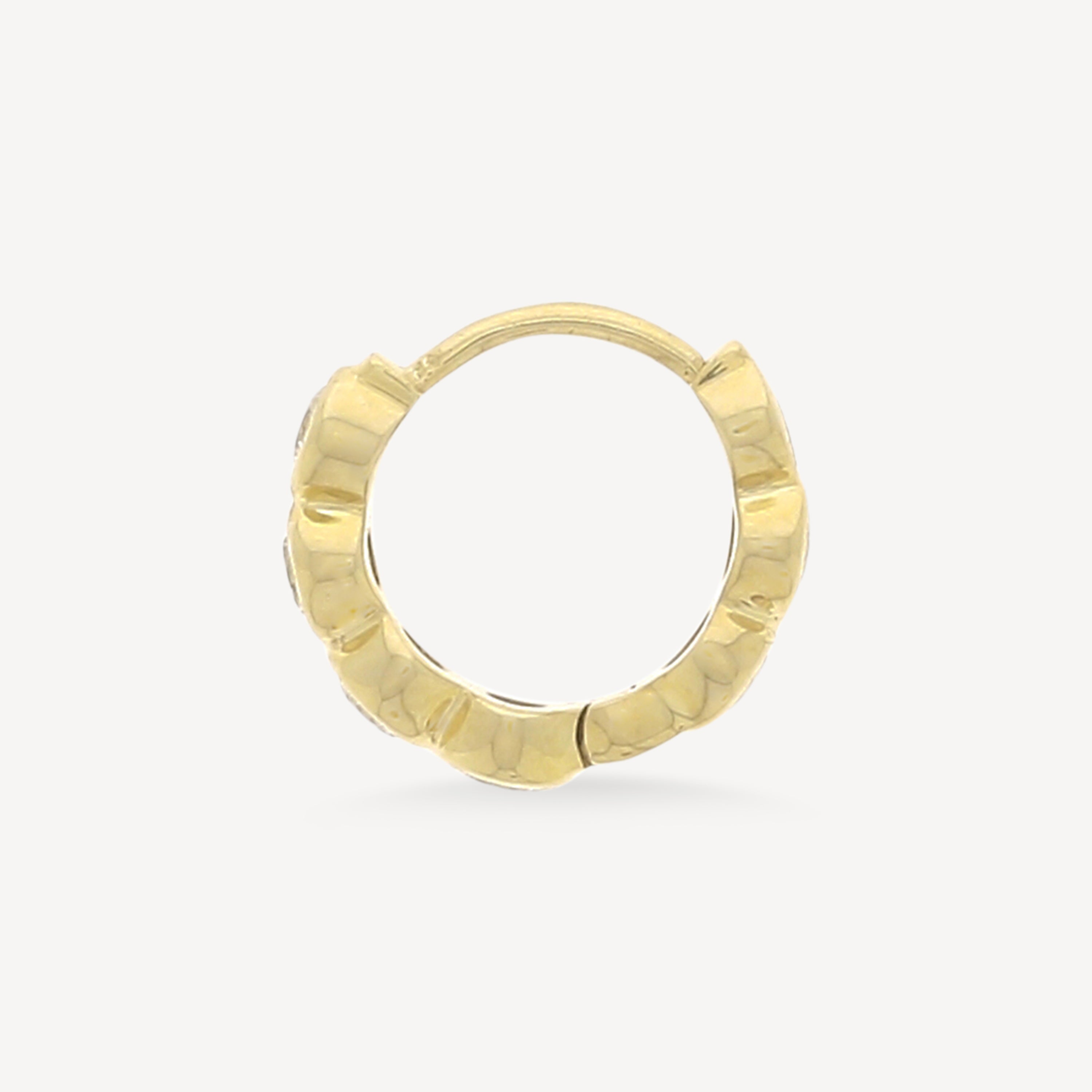 8mm Full Bezel Setting Yellow Gold Creole 