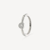 Creole 8mm Weißgold Diamant 2.5mm