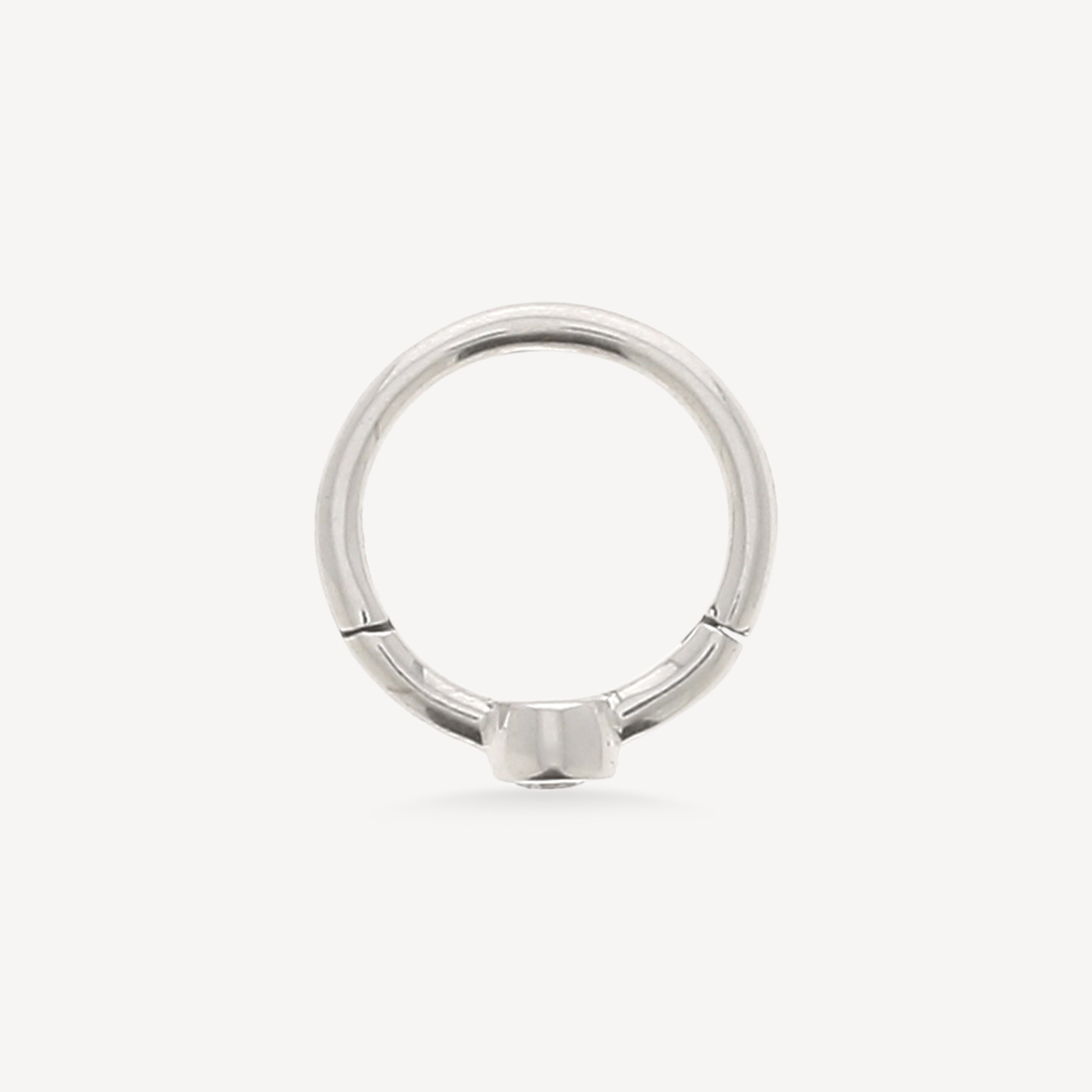 8mm White Gold Diamond 2.5mm Hoop