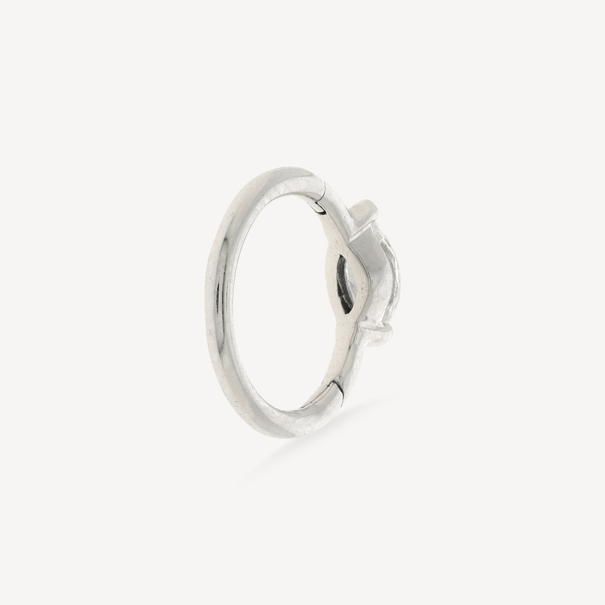 8mm White Gold Marquise 4.5x2mm Hoop