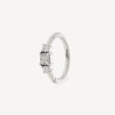 Créole 8mm Or Blanc et Diamants 2x2mm