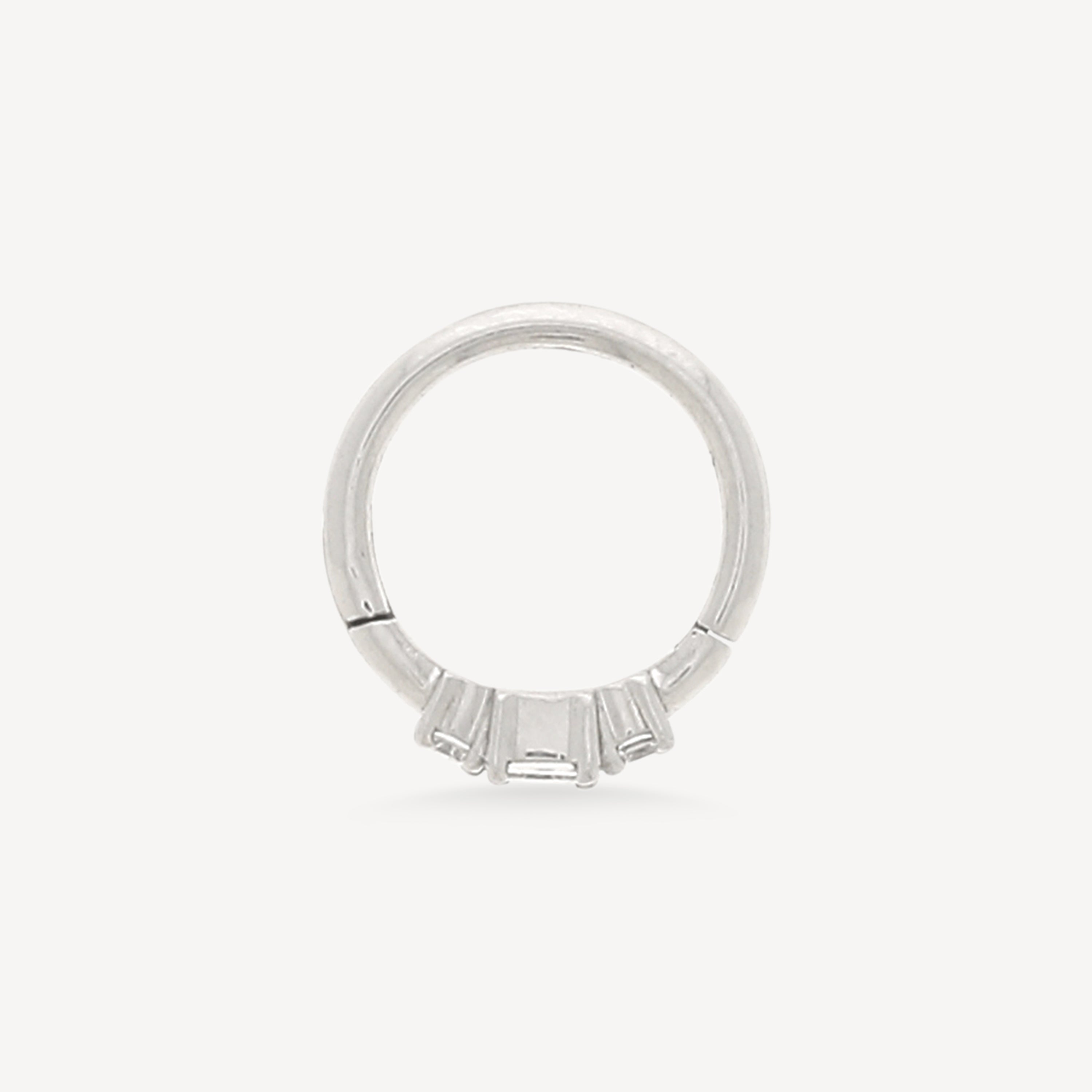 8mm White Gold and Diamonds 2x2mm Hoop