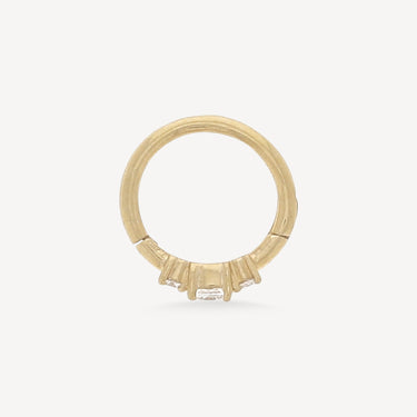 8mm Rose Gold and Diamonds 2x2mm Hoop