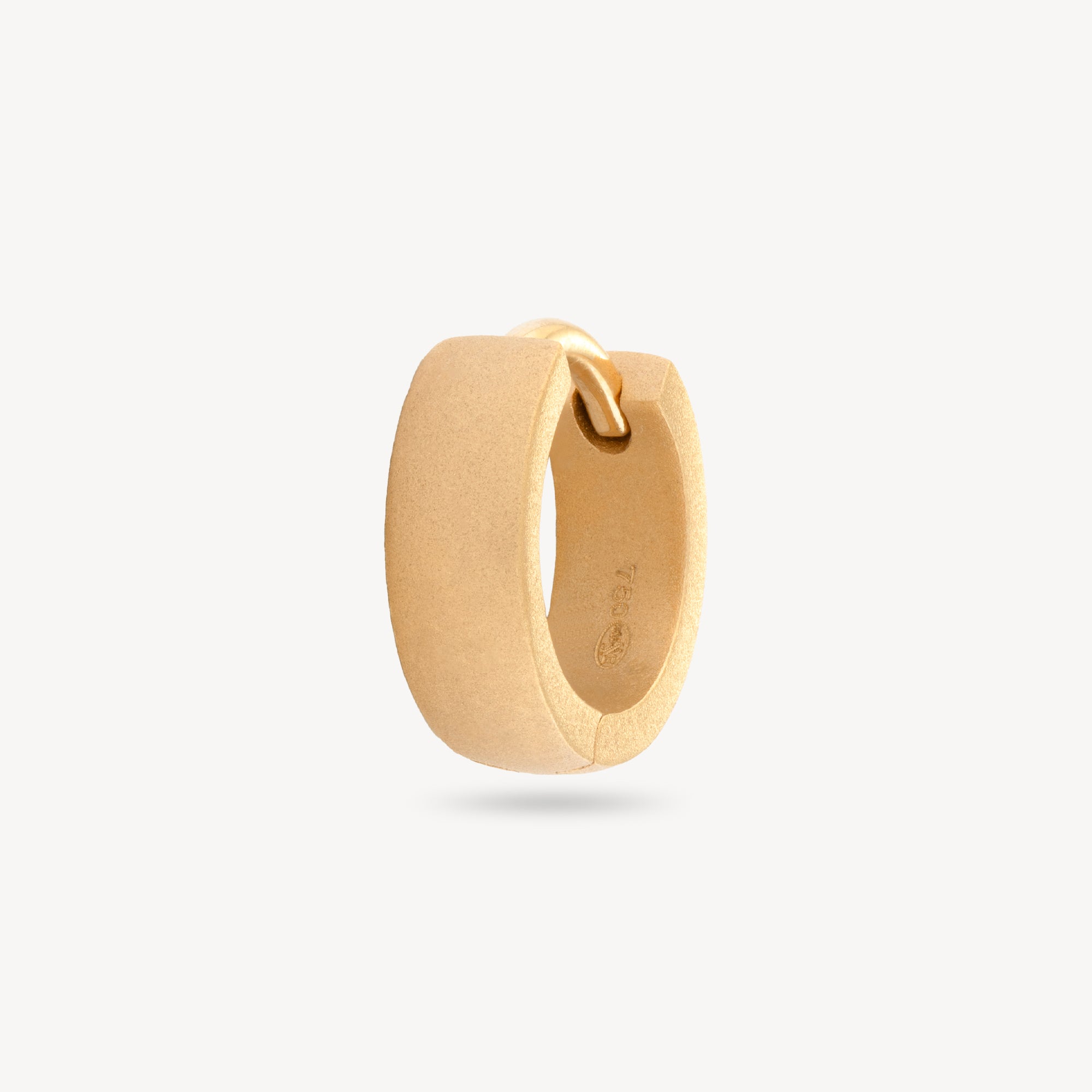 Creole 9.5mm x 4mm Yellow Gold Matte Finish