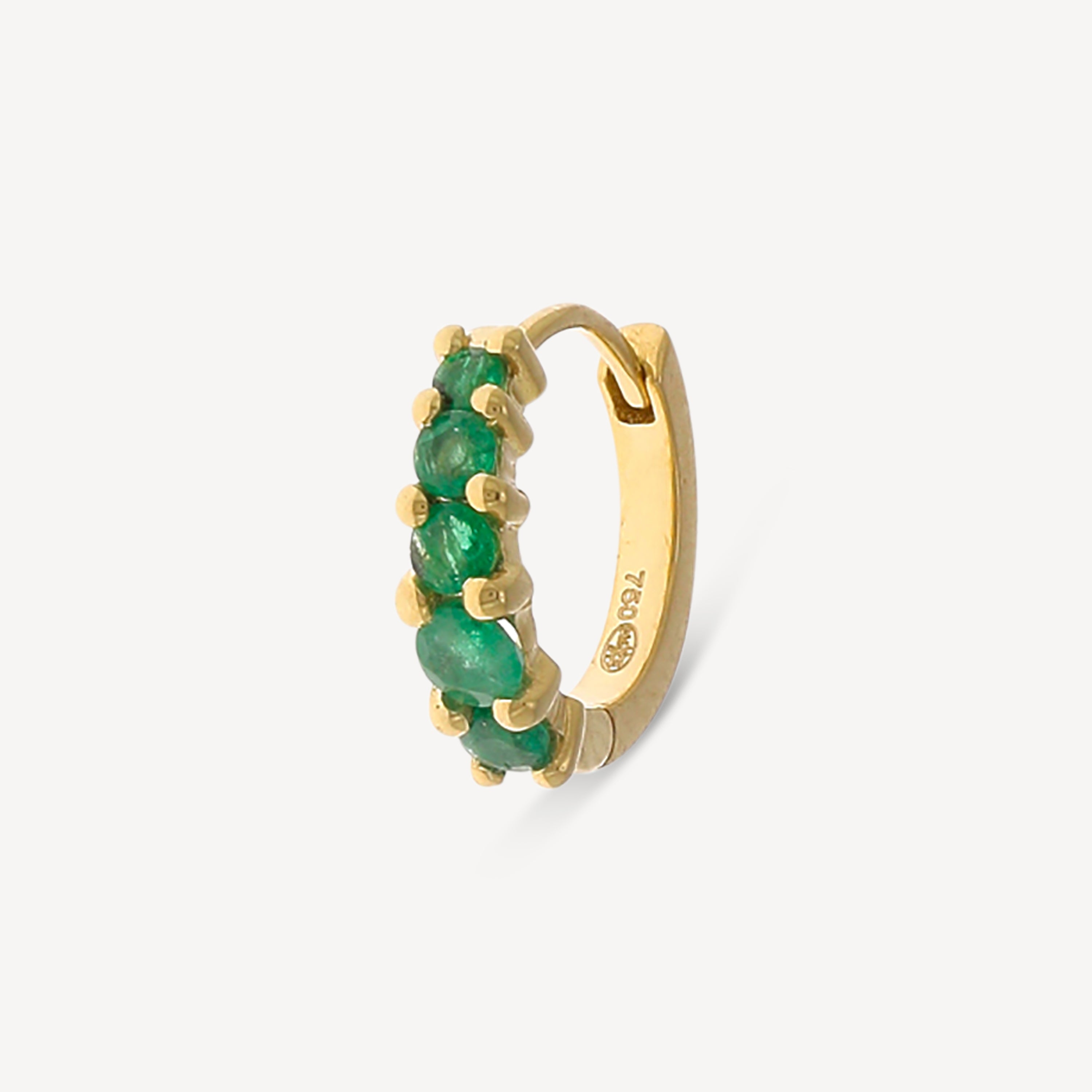 Gradient Creole 5 Emeralds Yellow Gold