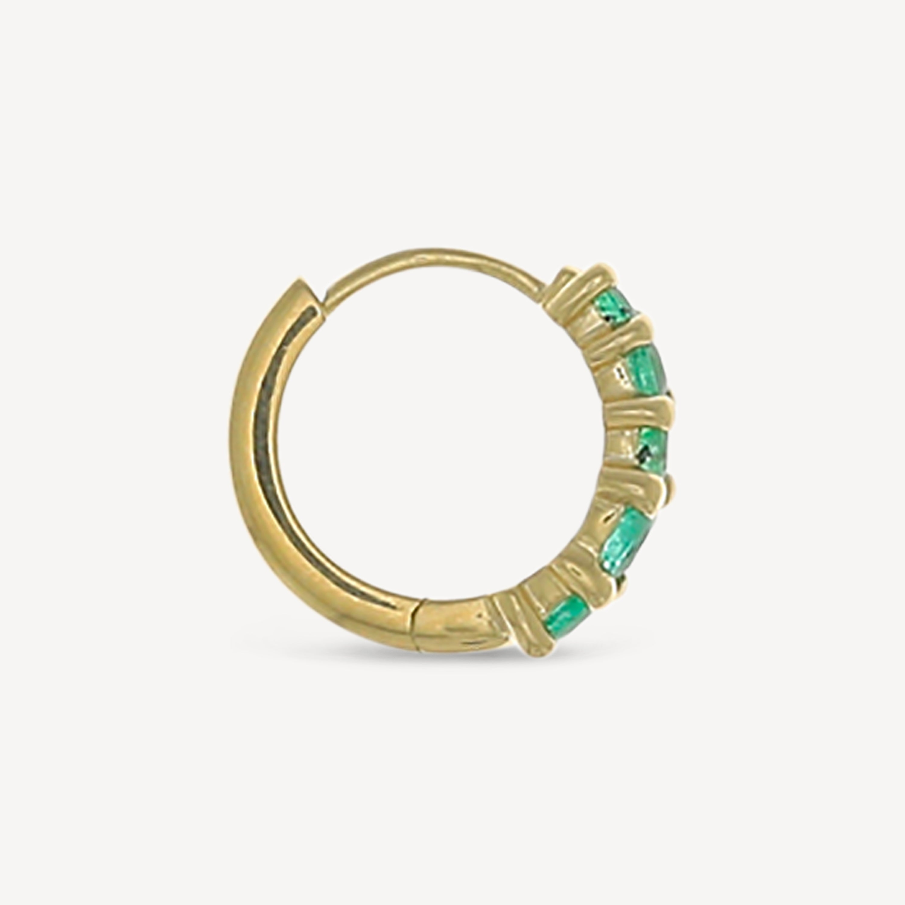 Gradient Creole 5 Emeralds Yellow Gold