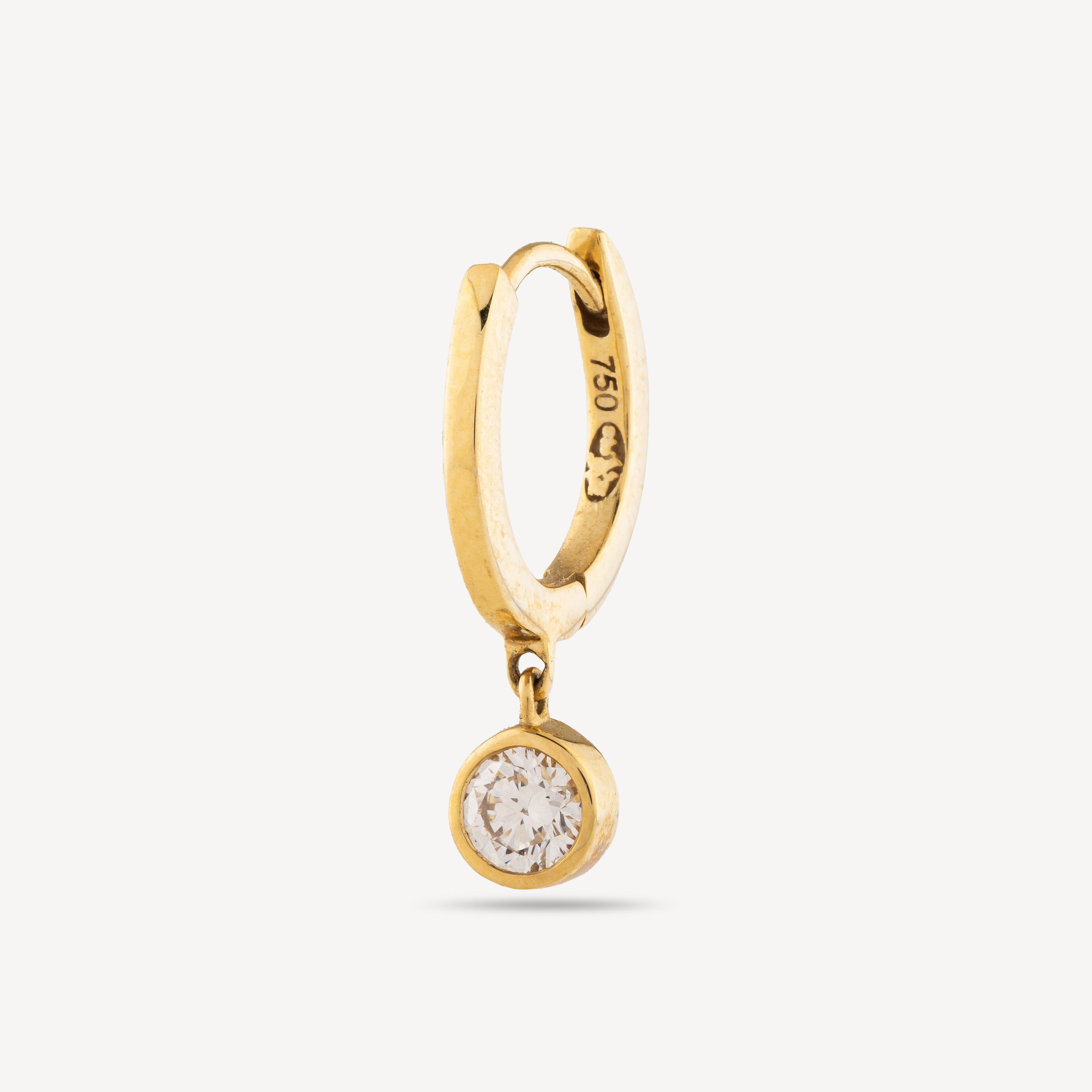 Yellow Gold Diamond Hoop Earrings