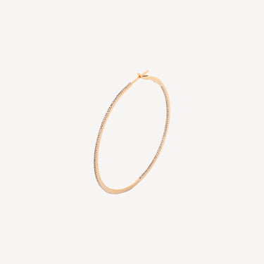 Solitaire Rose Gold Earring Paved with Diamonds