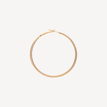 Solitaire Rose Gold Earring Paved with Diamonds
