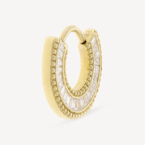 Créole Plate Full Diamants Or Jaune