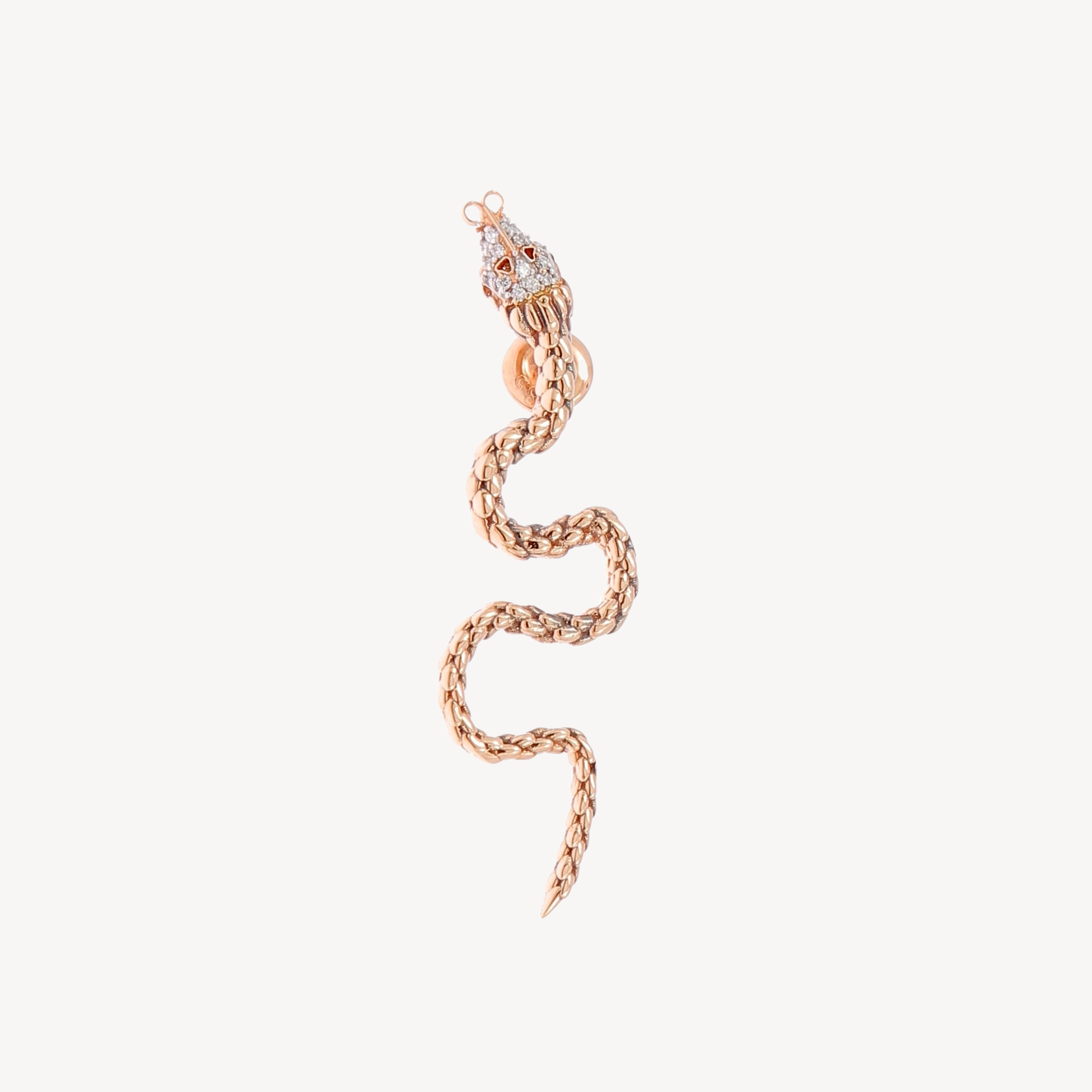 Boucle d'oreille Grand Serpent Ondulé