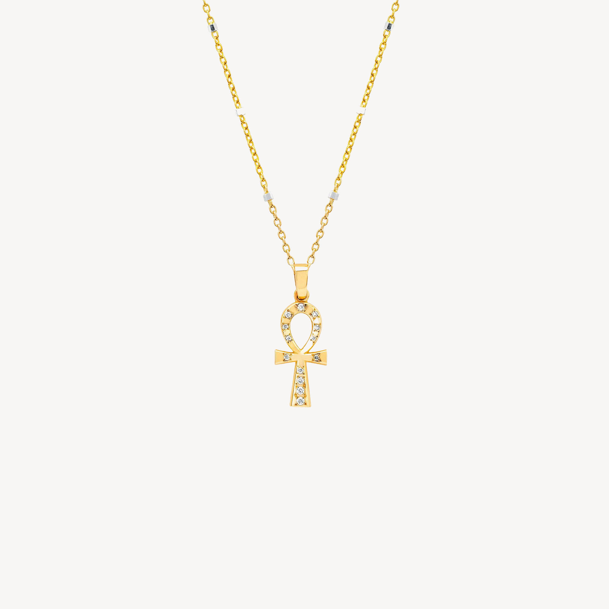 Diamond Eternal Anlk Cross Necklace