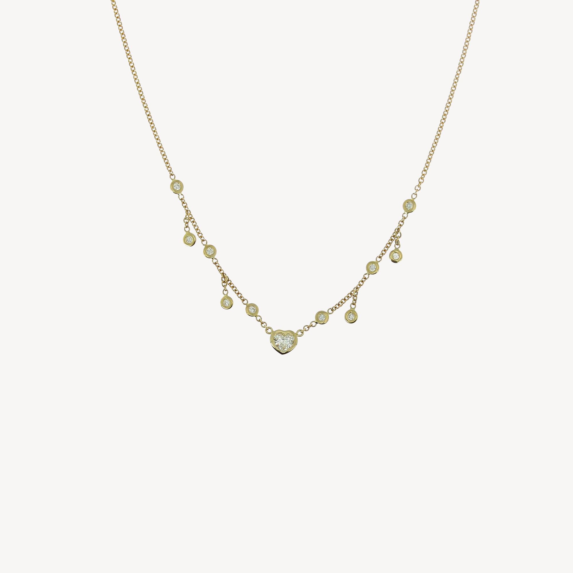 Half Shaker Diamond Heart Necklace