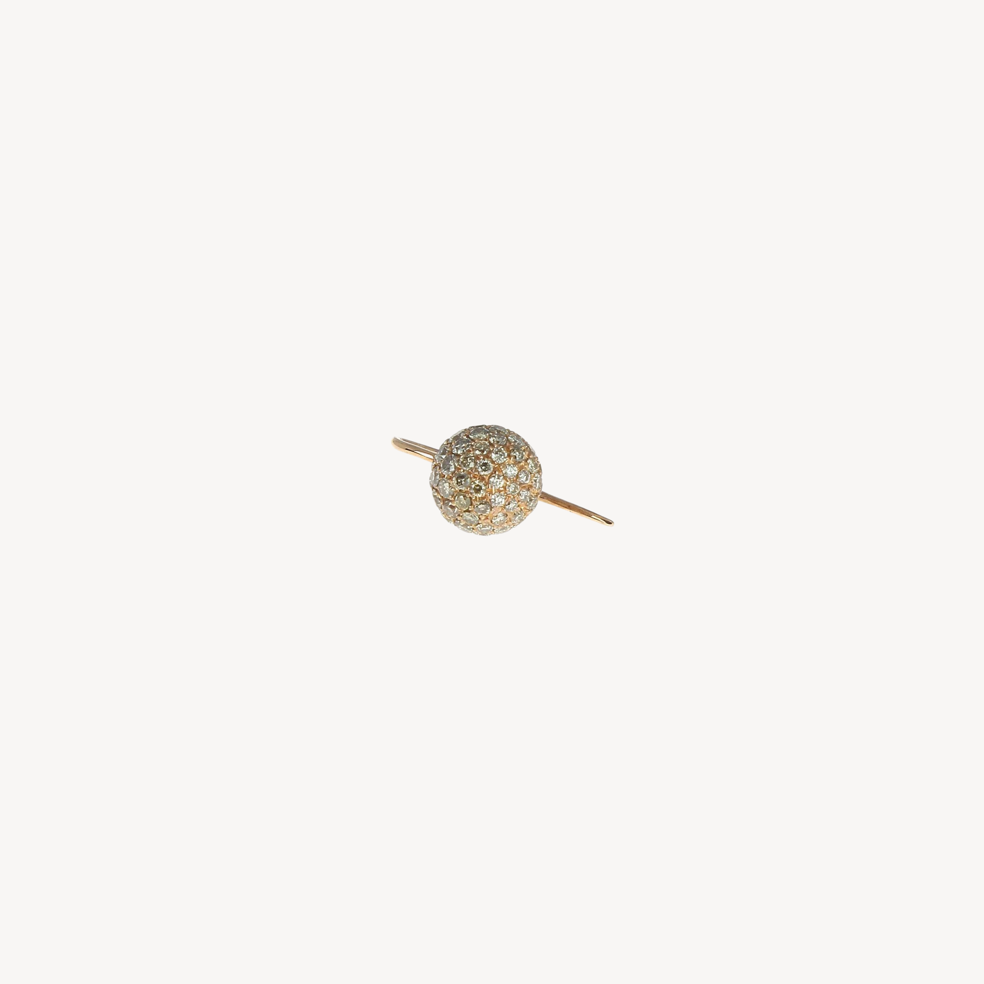 Brown Diamond Paved Rose Gold Earring