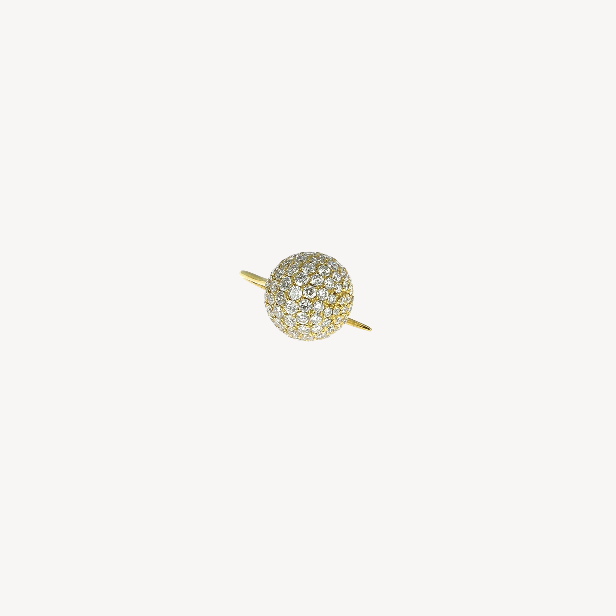 Weißgold-Pavé-Ohrring mit weißem Diamant