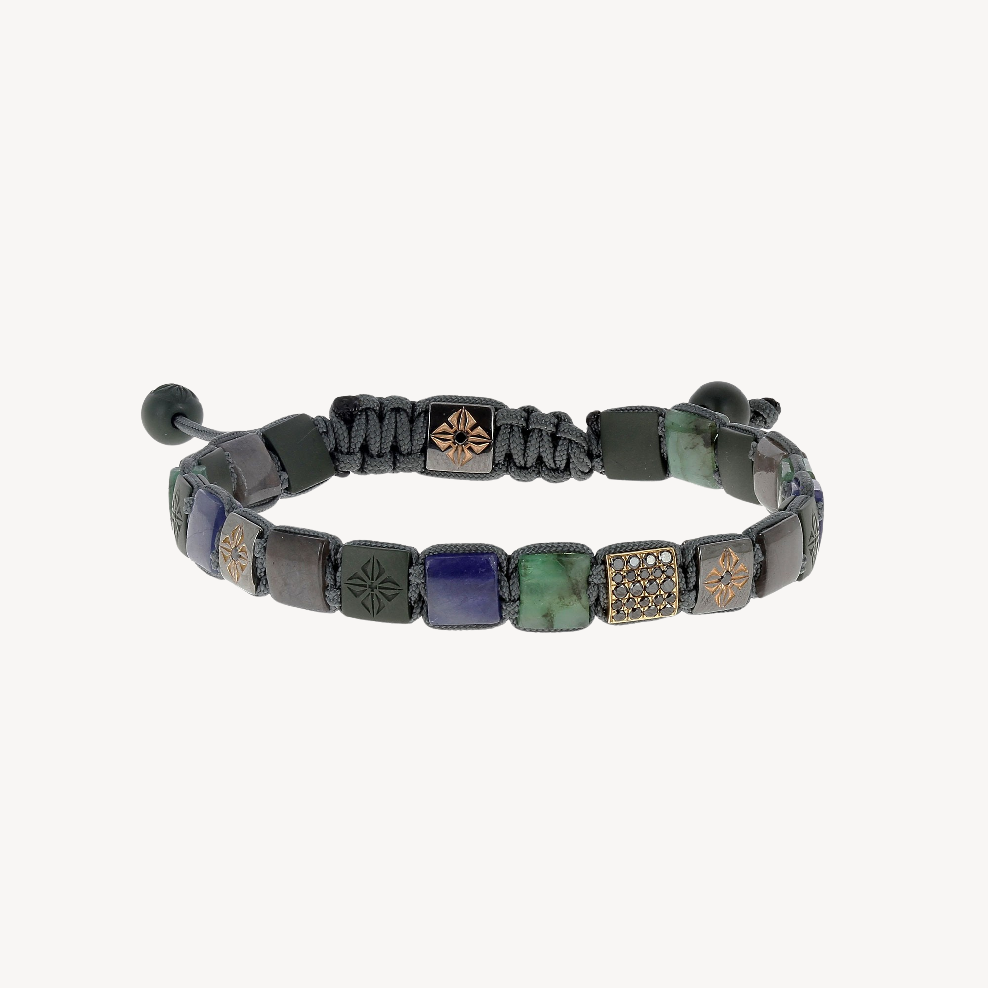 Armband aus Smaragd, grauem und blauem Saphir