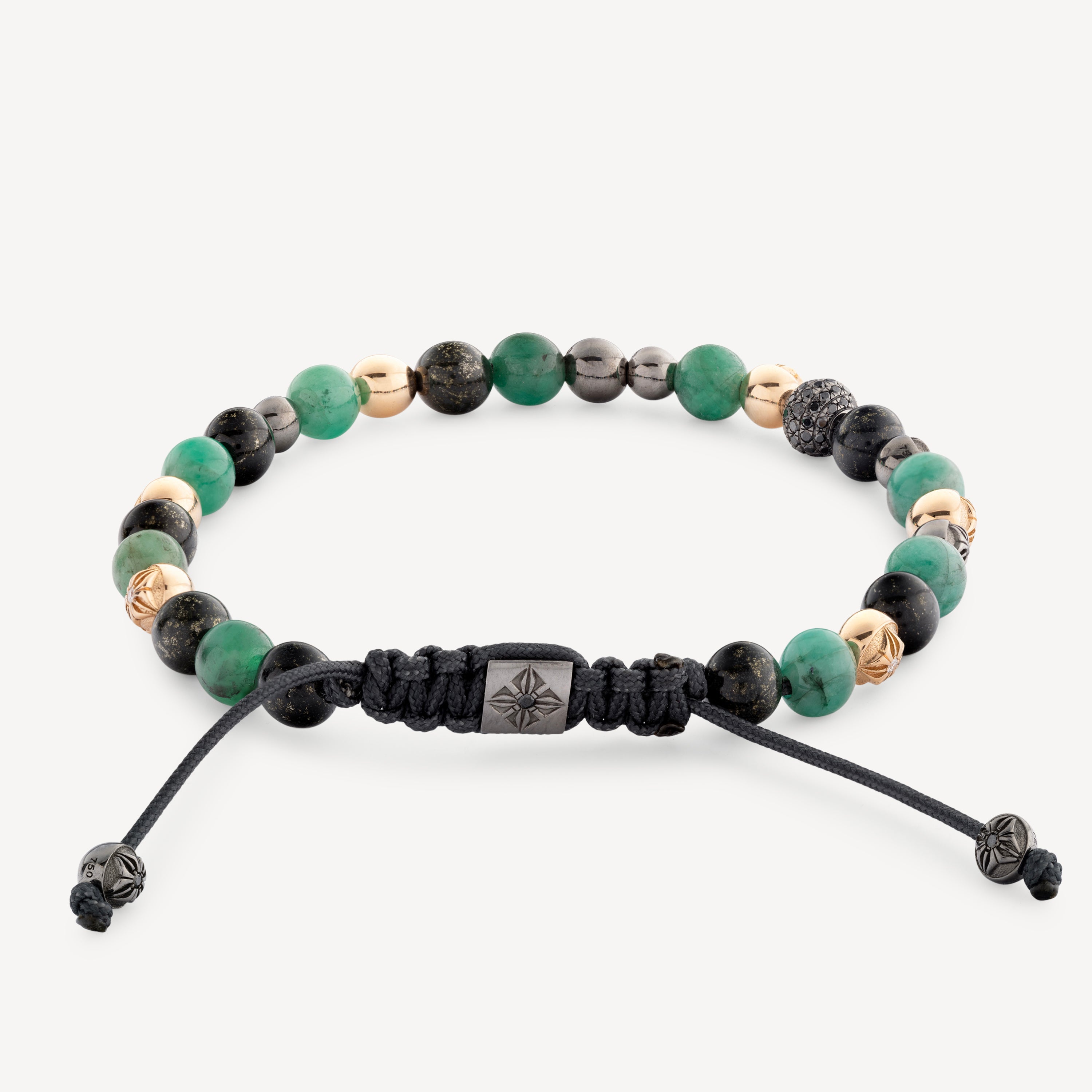 Armband aus Smaragd und schwarzer Jade
