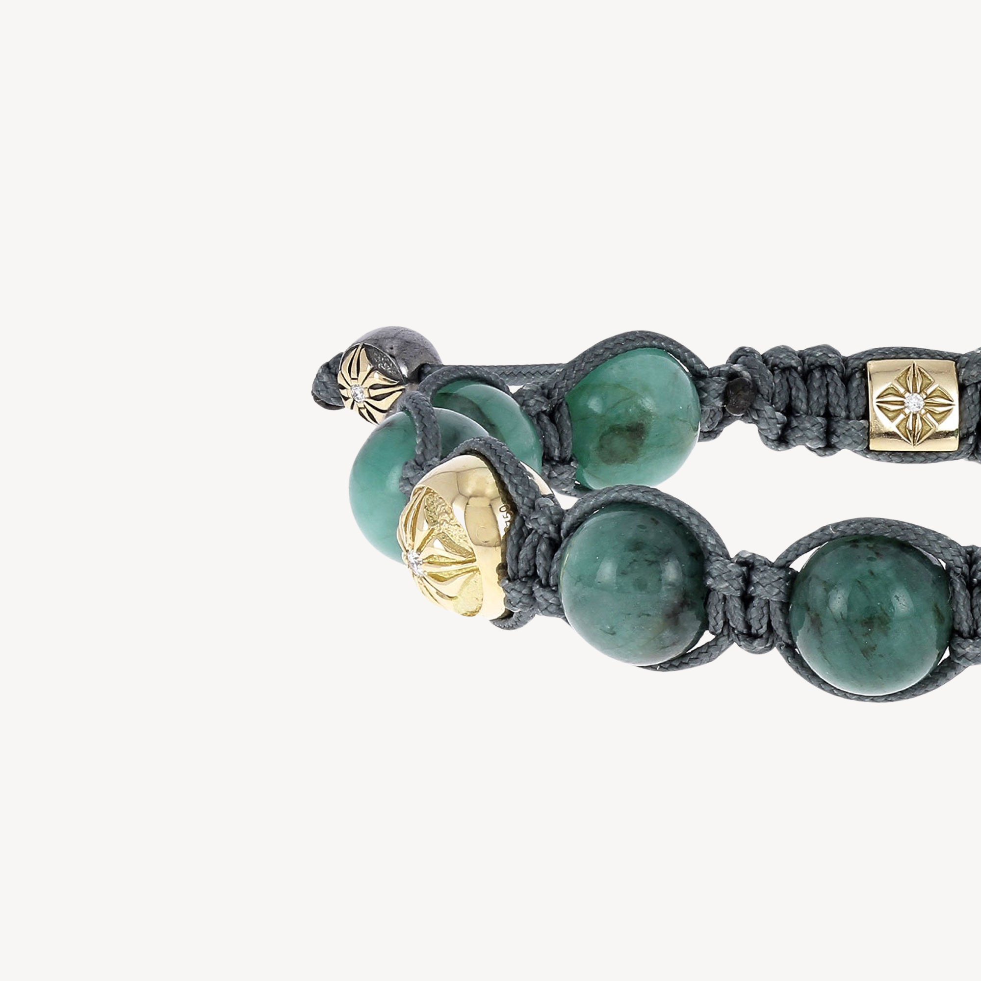 Bracelet Emerald and Faceted Black Diamond