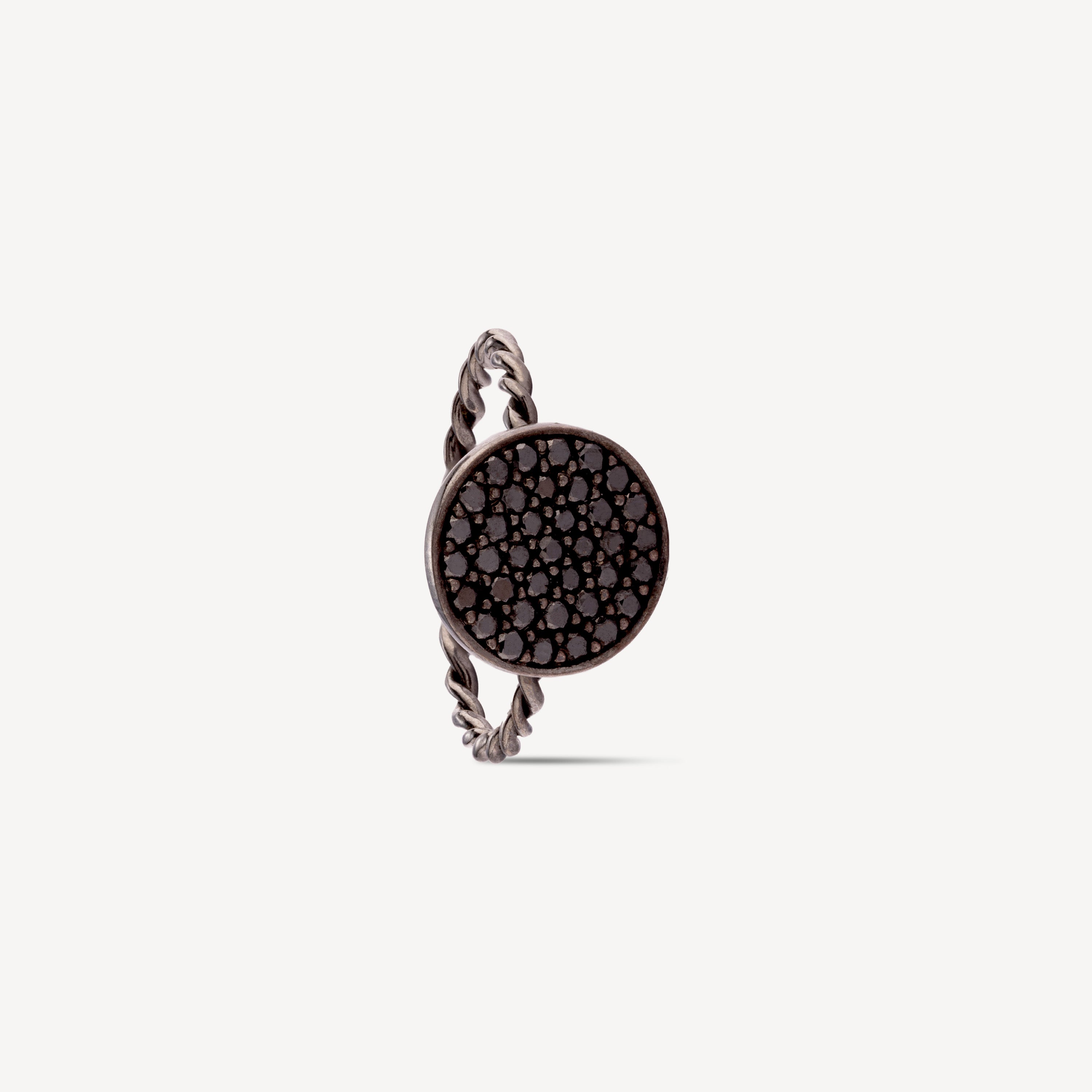 Bague Ronde Diamants noirs