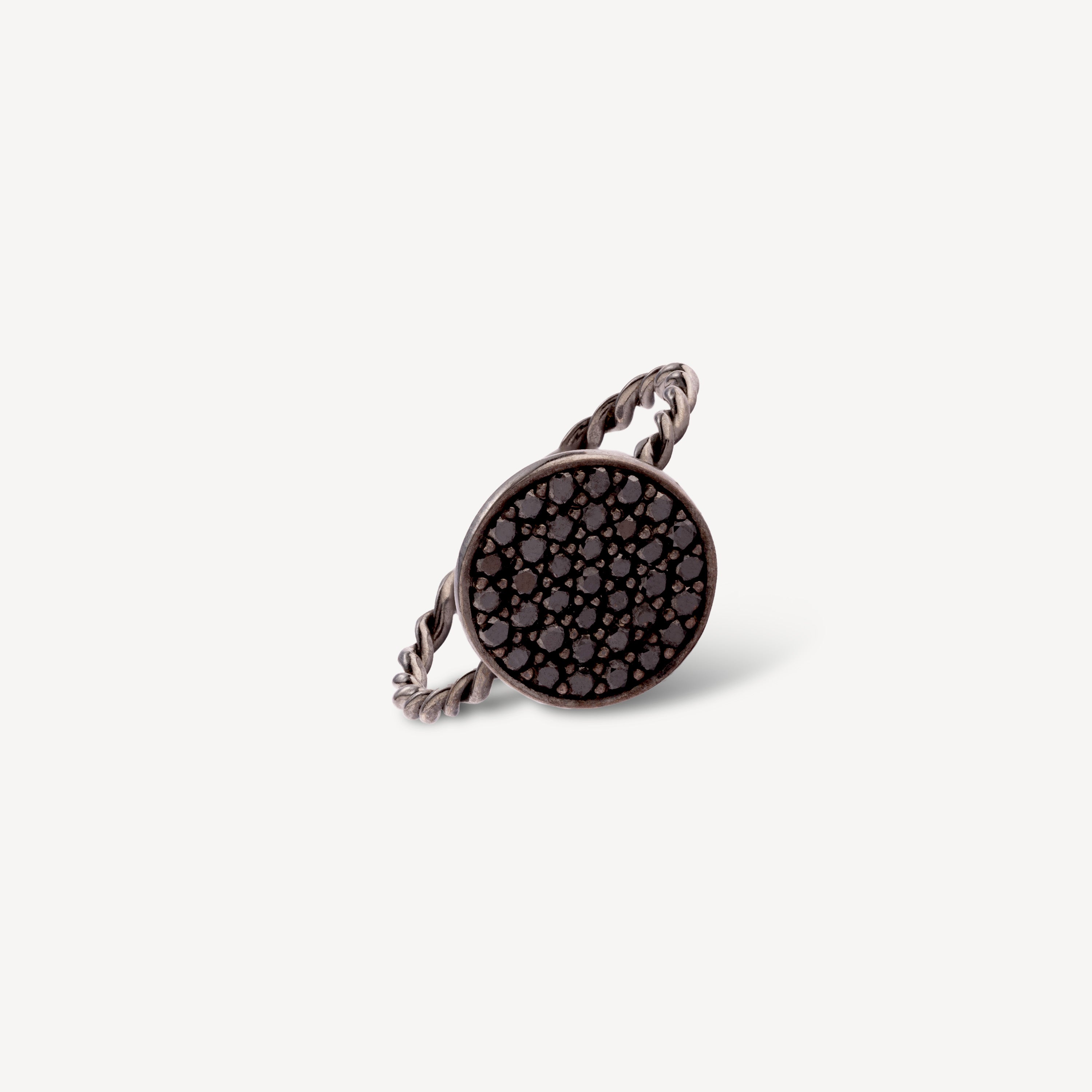 Bague Ronde Diamants noirs