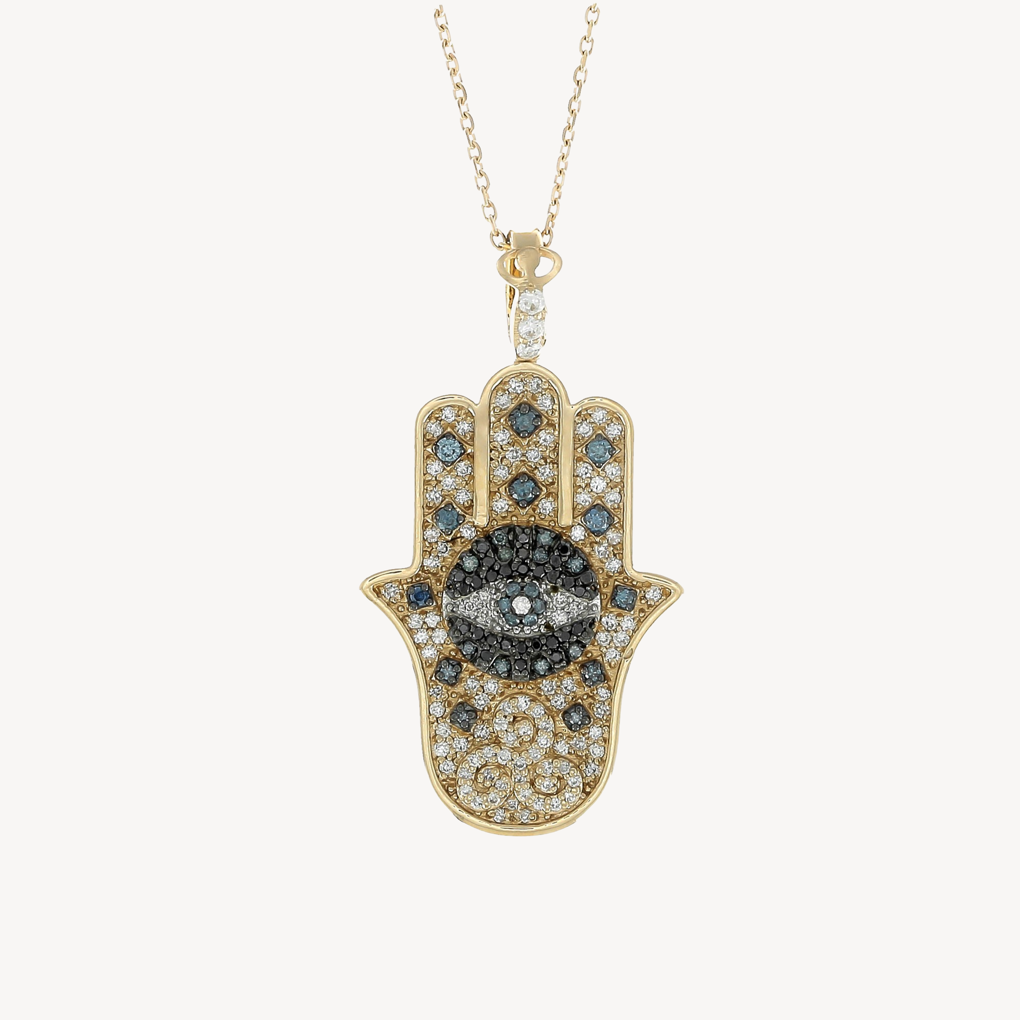 Fatimas Hand-Diamant-Halskette aus Roségold