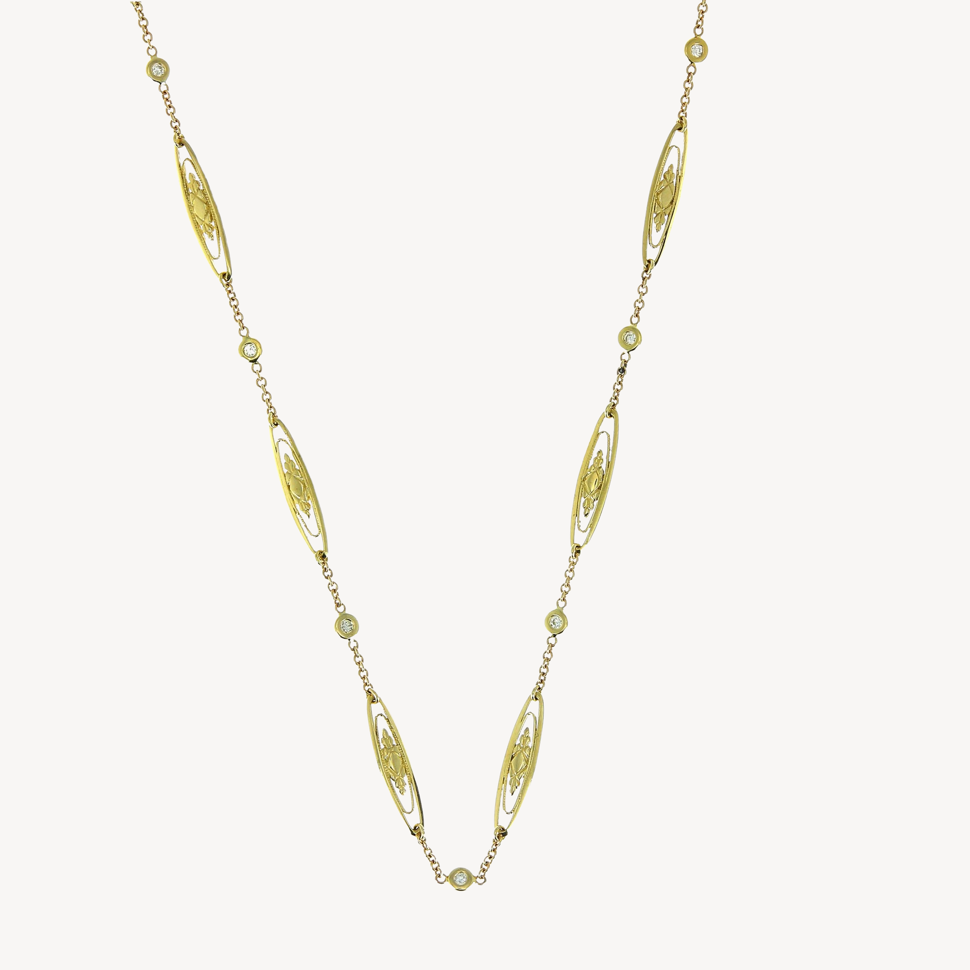 24 Diamond Filigree Chain Necklace