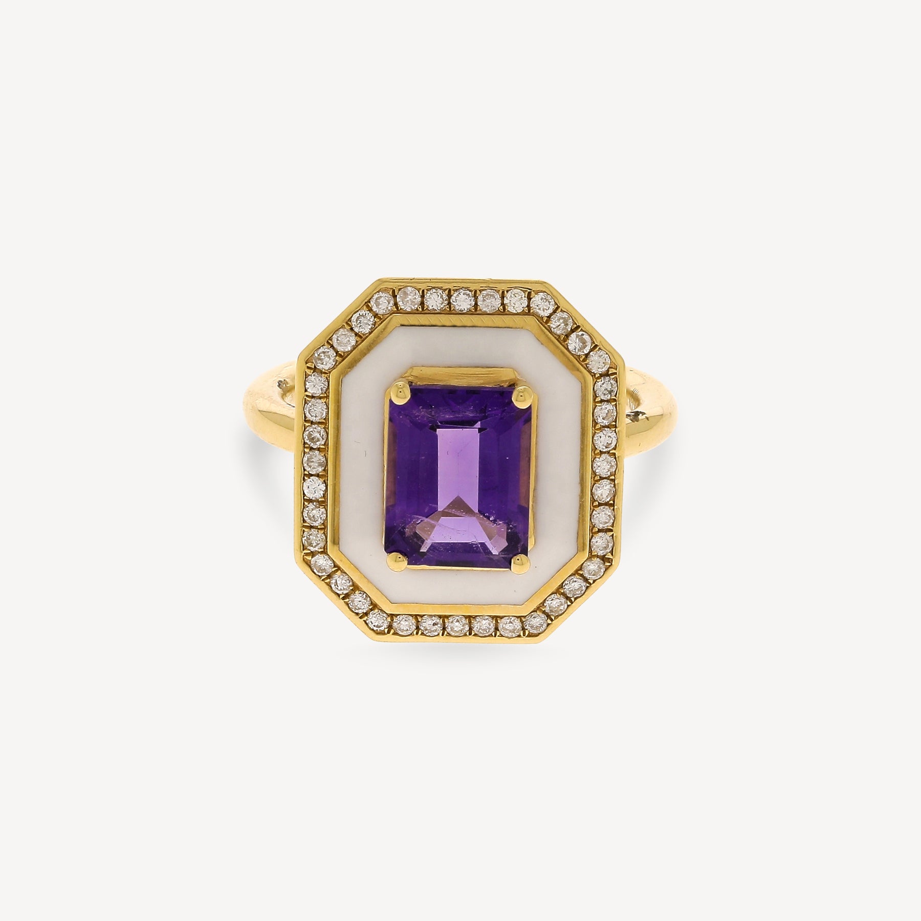 Bague Fizzy White Classic with Amethyst