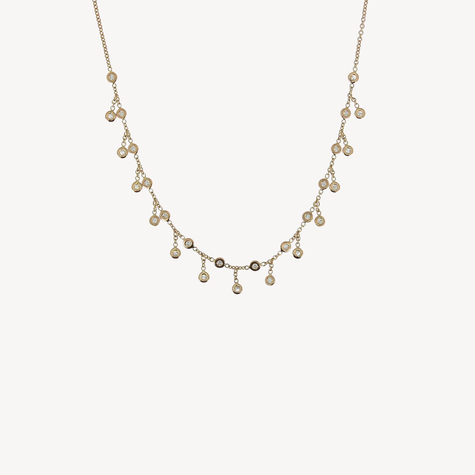 Full Diamond Shaker Rose Gold Necklace 
